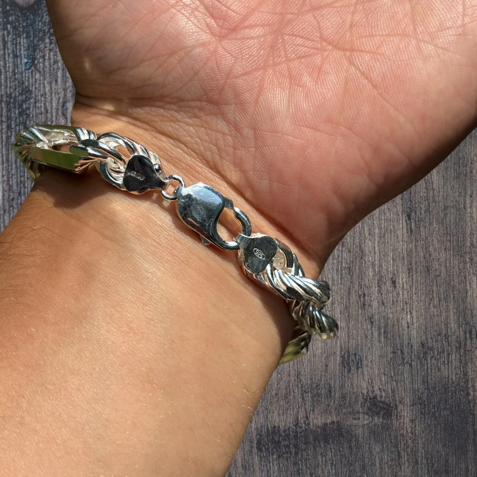 925 Sterling Silver 10mm Figarope Milano Bracelet - Image 9