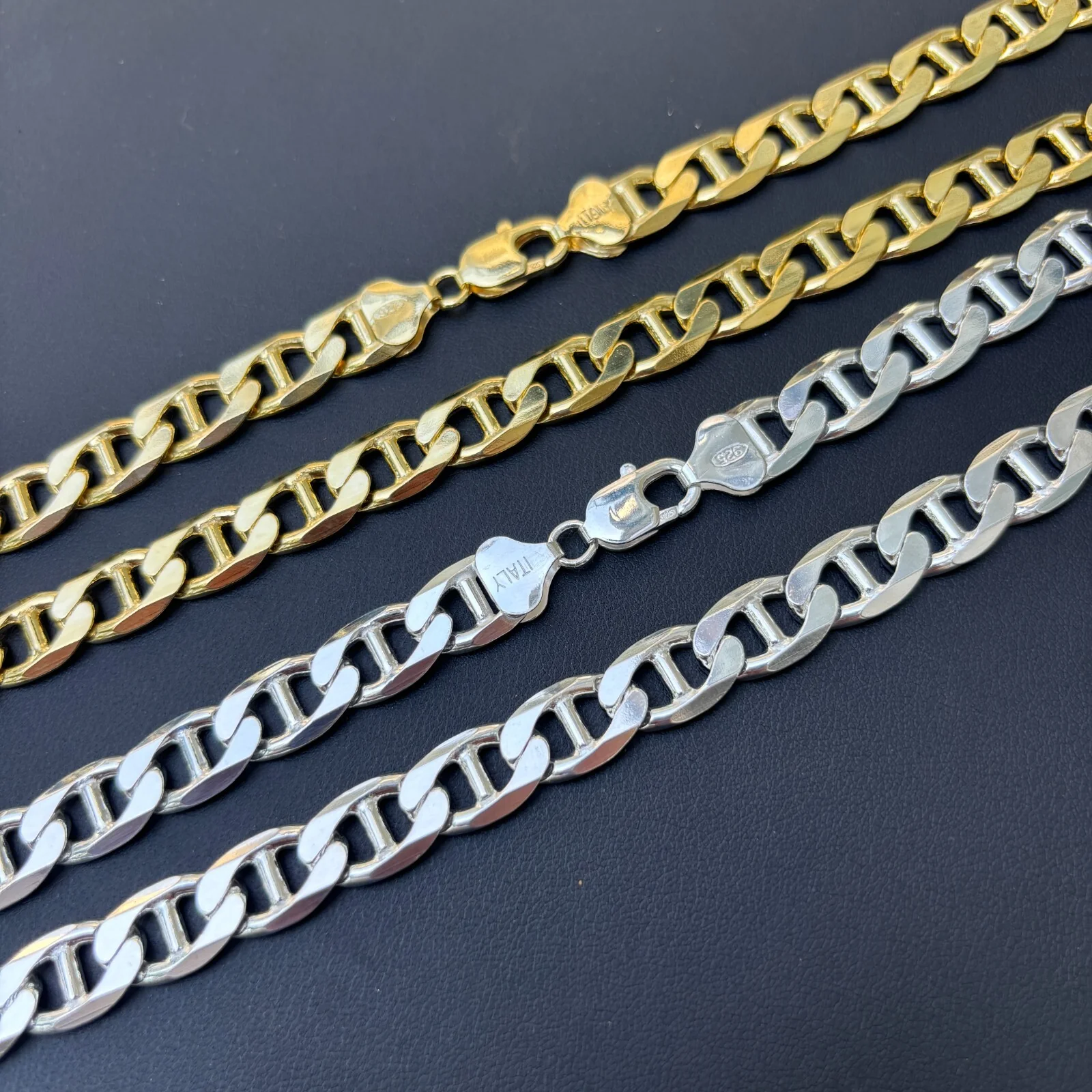925 Sterling Silver 10mm Mariner Chain Necklace - Image 3
