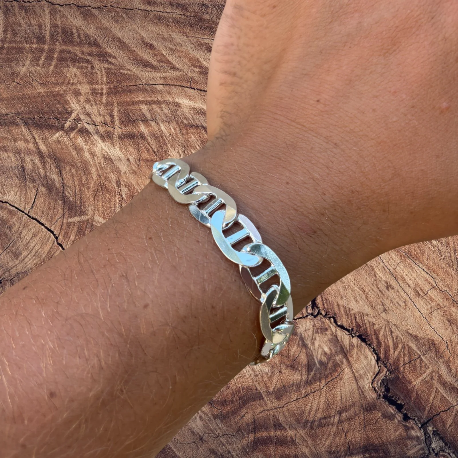 925 Sterling Silver 10mm Mariner Bracelet - Image 10