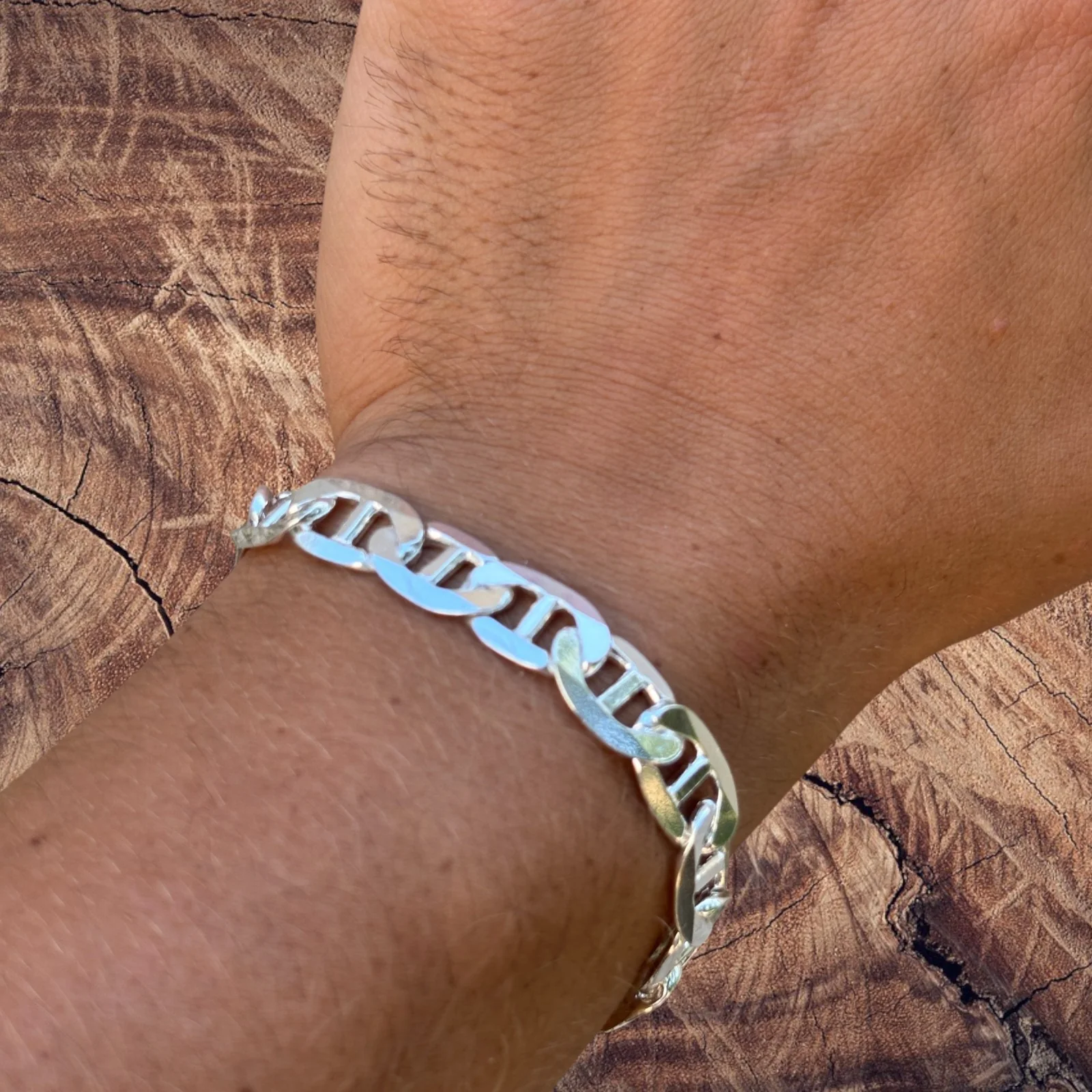 925 Sterling Silver 10mm Mariner Bracelet - Image 12