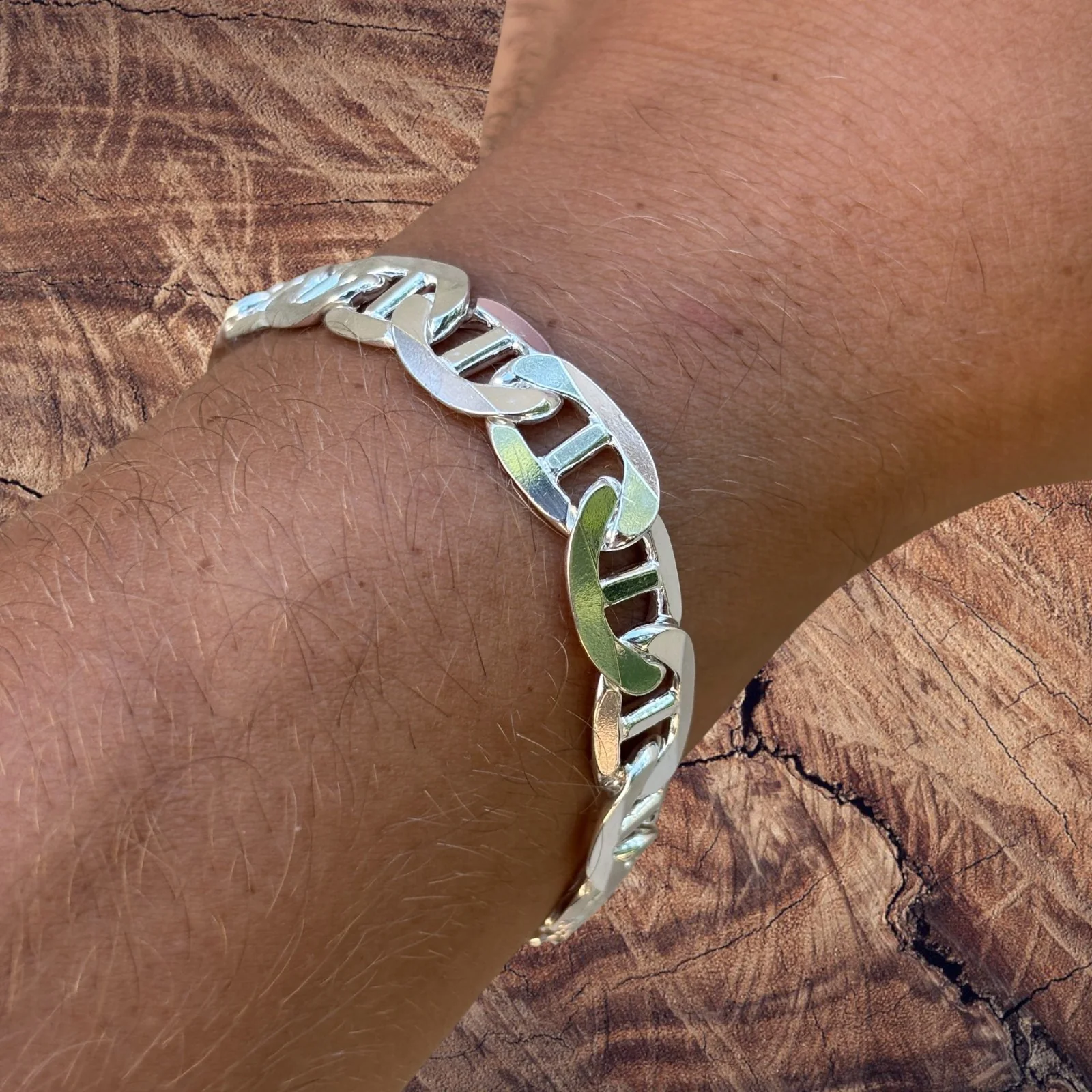 925 Sterling Silver 10mm Mariner Bracelet - Image 13