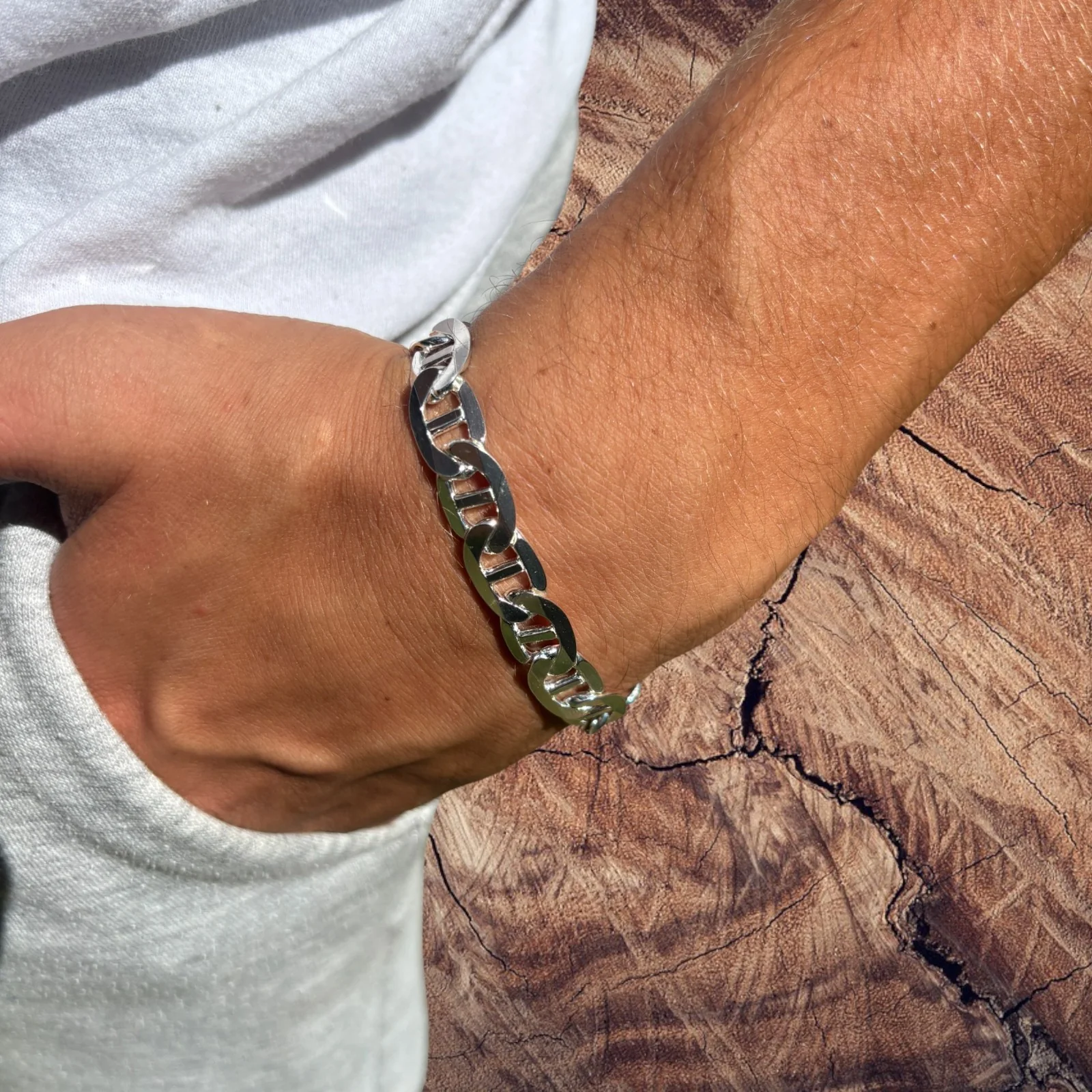 925 Sterling Silver 10mm Mariner Bracelet - Image 14