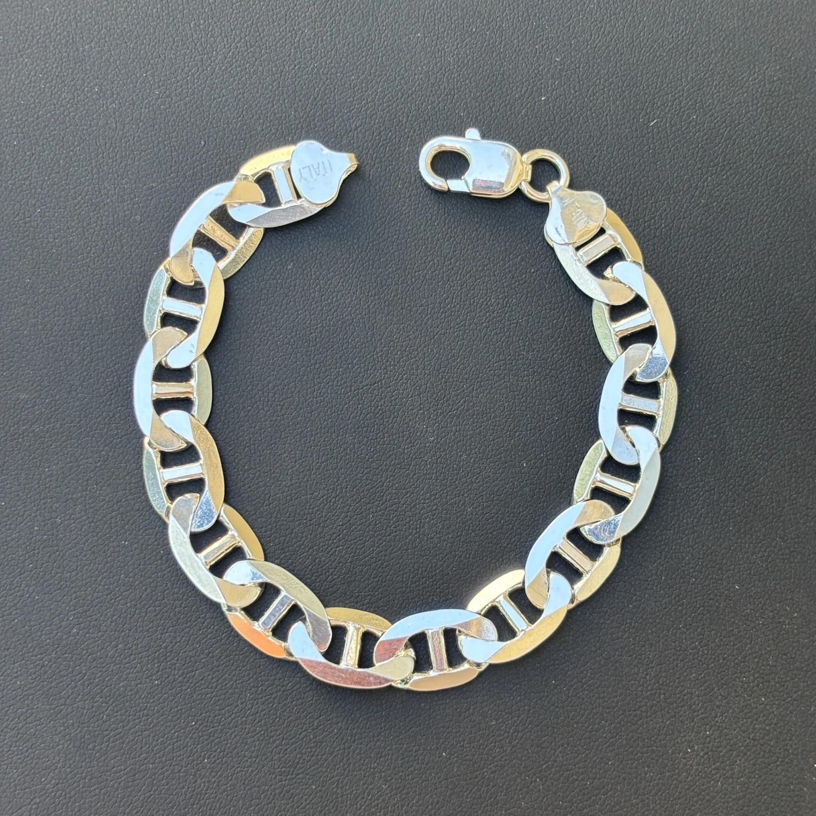 925 Sterling Silver 10mm Mariner Bracelet - Image 15