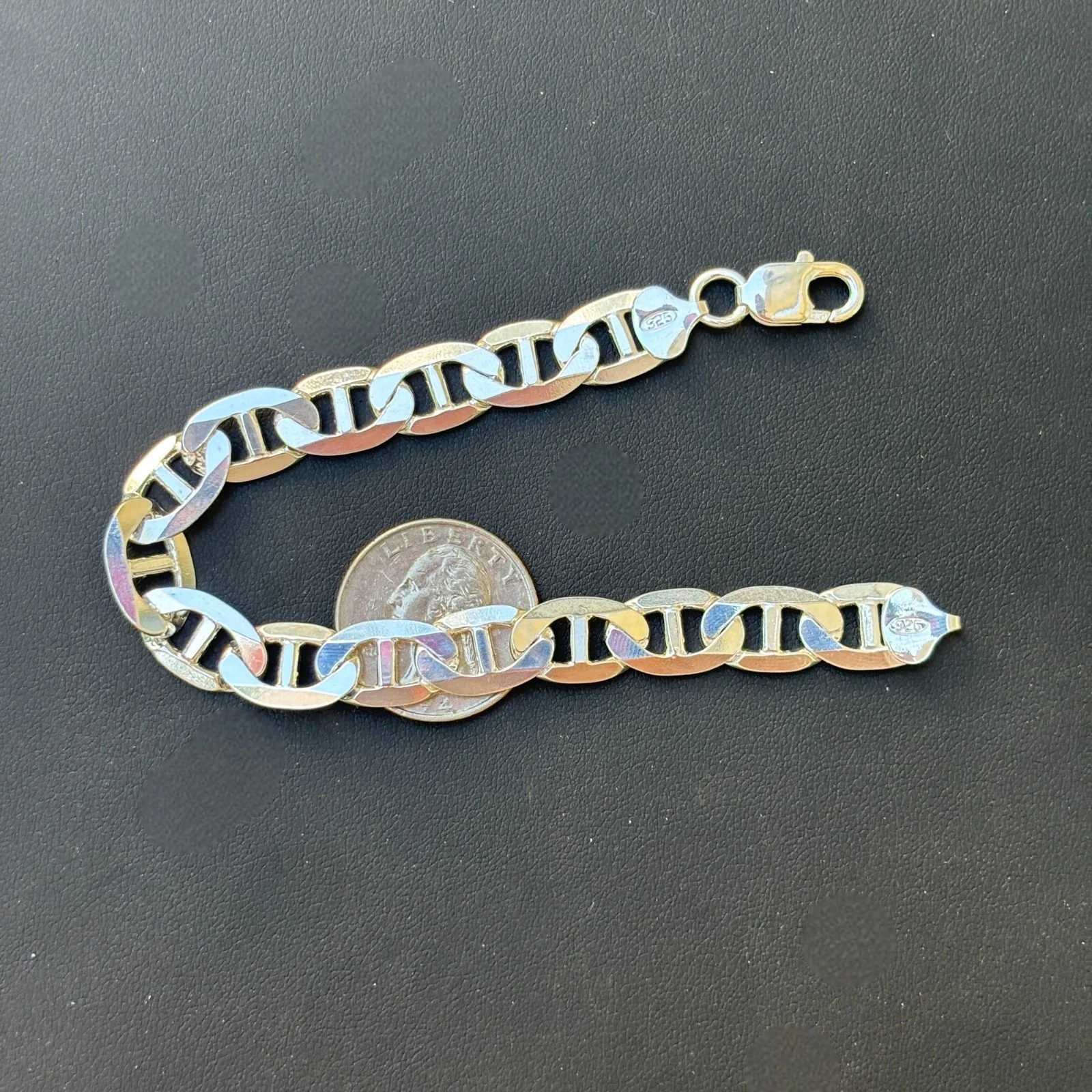 925 Sterling Silver 10mm Mariner Bracelet - Image 16