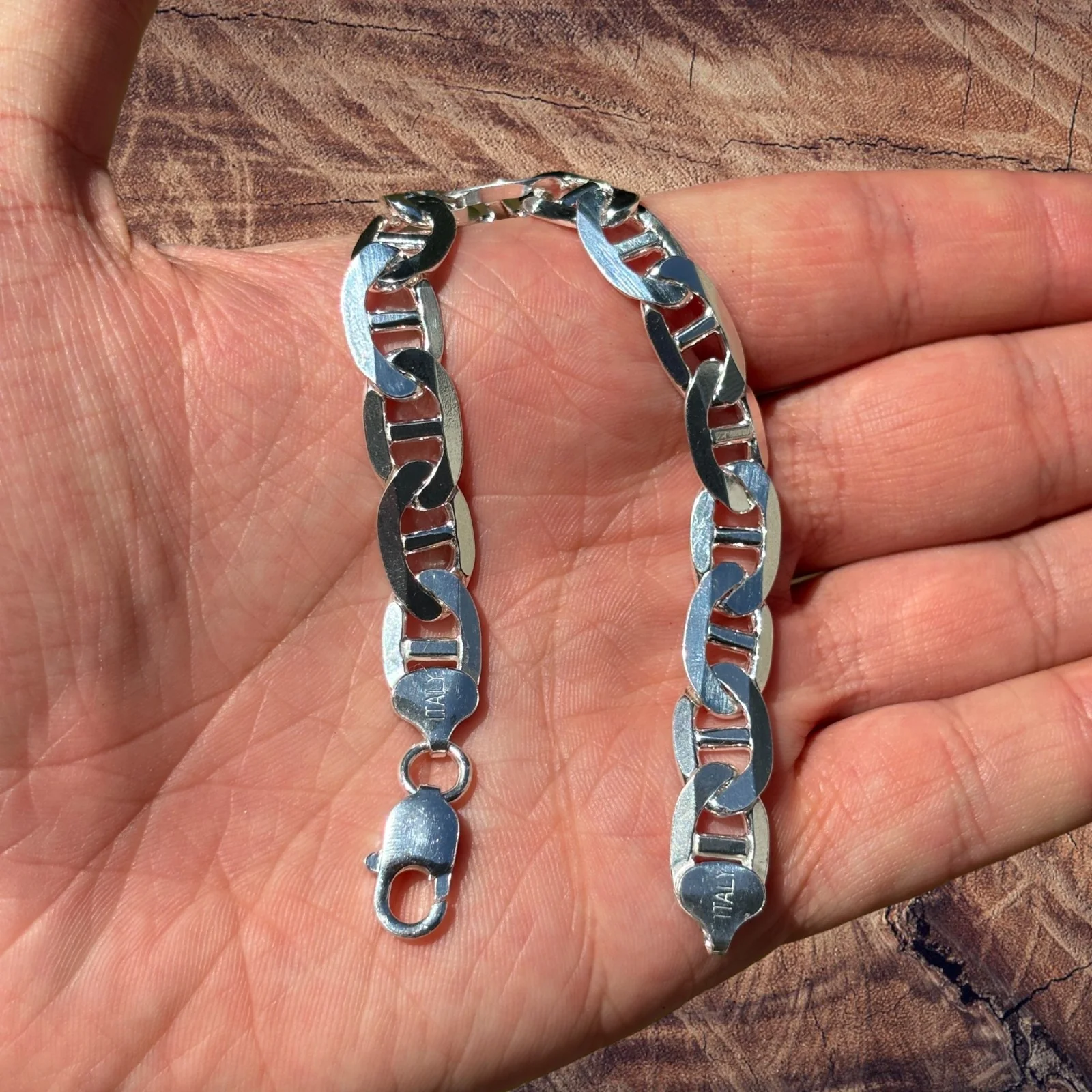 925 Sterling Silver 10mm Mariner Bracelet - Image 4