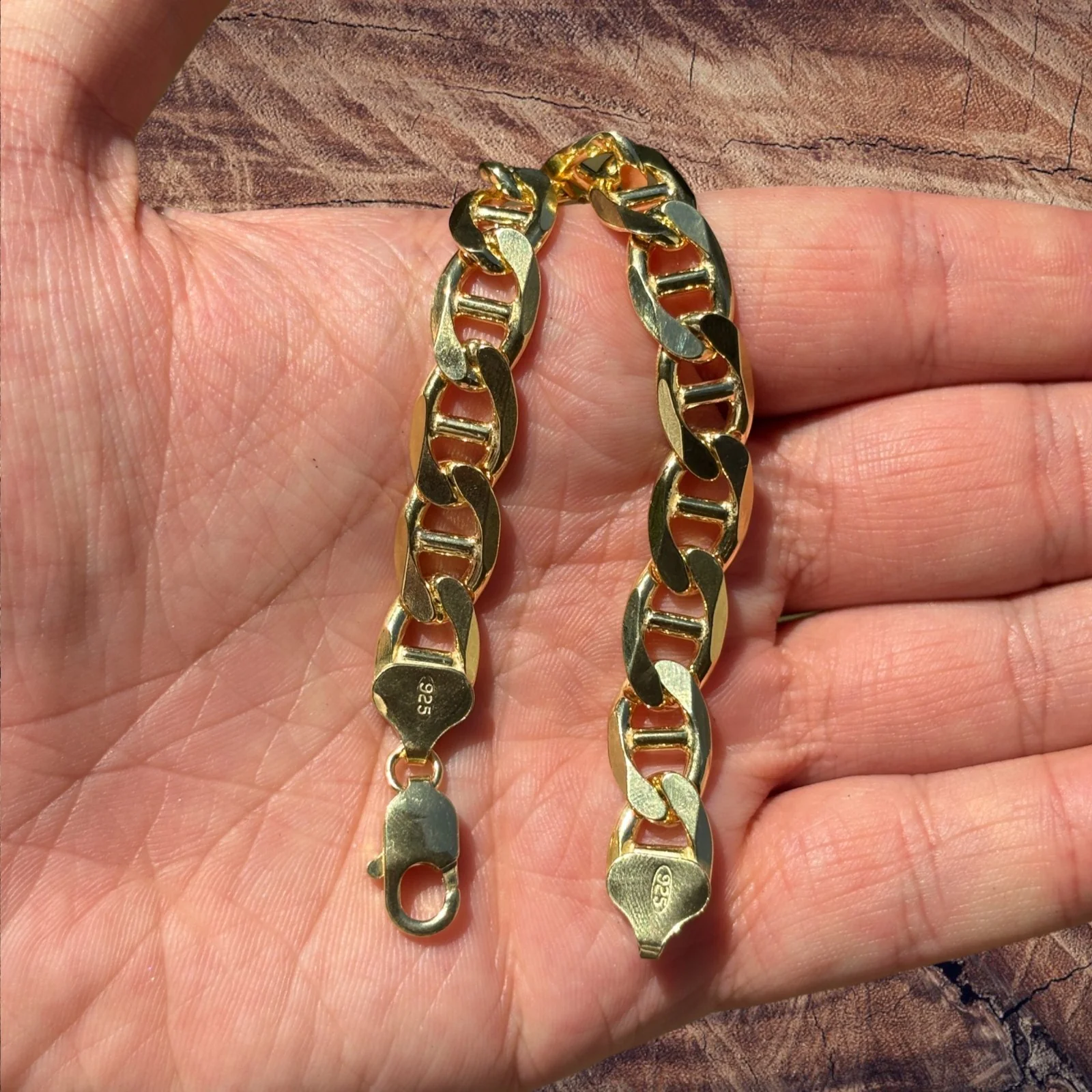 925 Sterling Silver 10mm Mariner Bracelet - Image 5