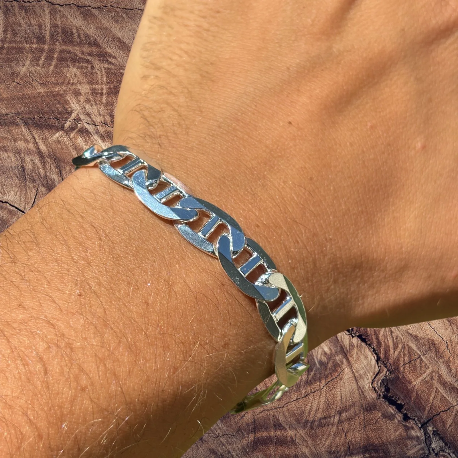 925 Sterling Silver 10mm Mariner Bracelet - Image 6