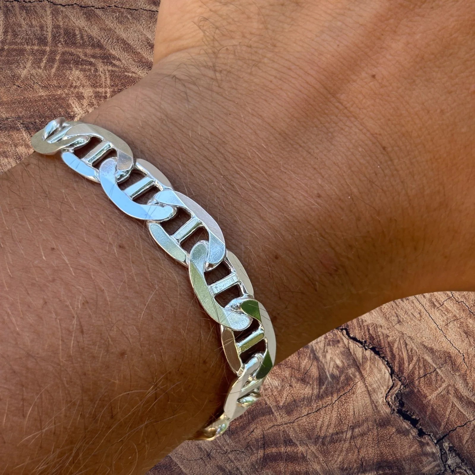 925 Sterling Silver 10mm Mariner Bracelet - Image 9