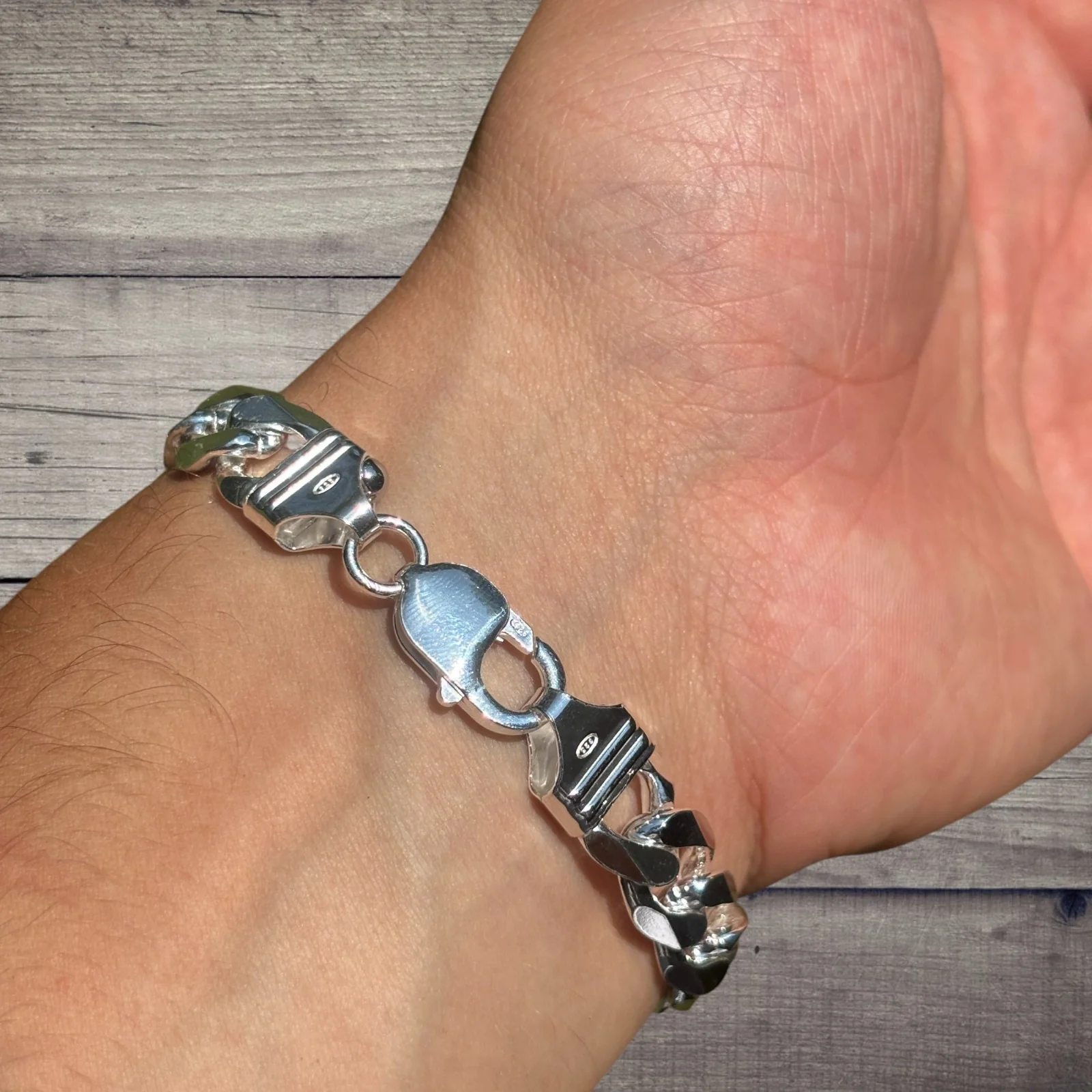 925 Sterling Silver 12mm Curb Bracelet - Image 13