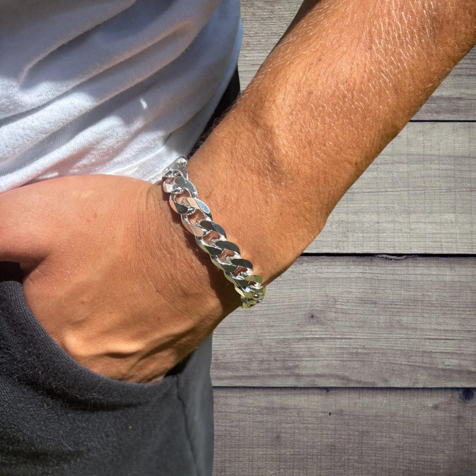 925 Sterling Silver 12mm Curb Bracelet - Image 14
