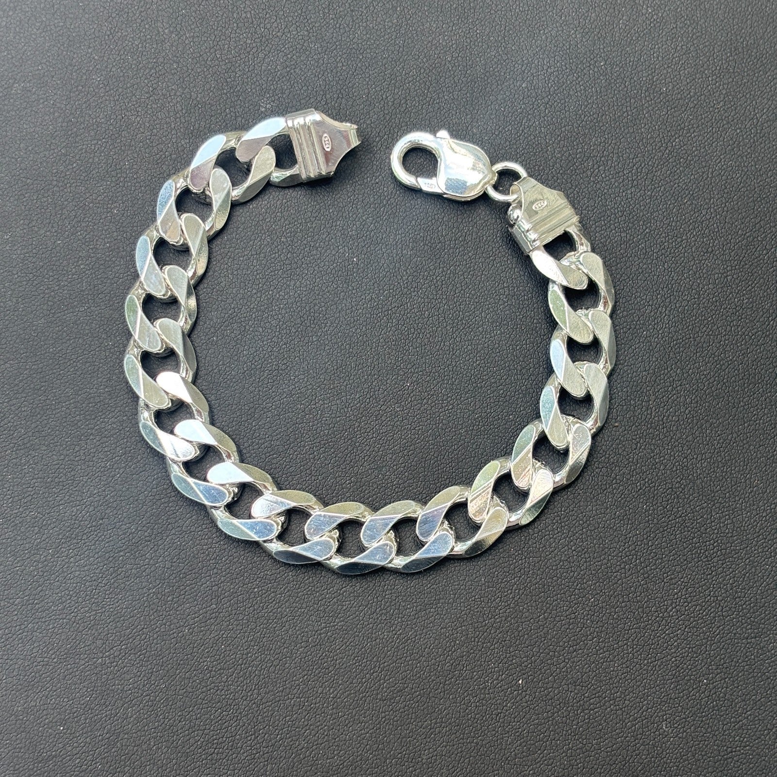 925 Sterling Silver 12mm Curb Bracelet - Image 15