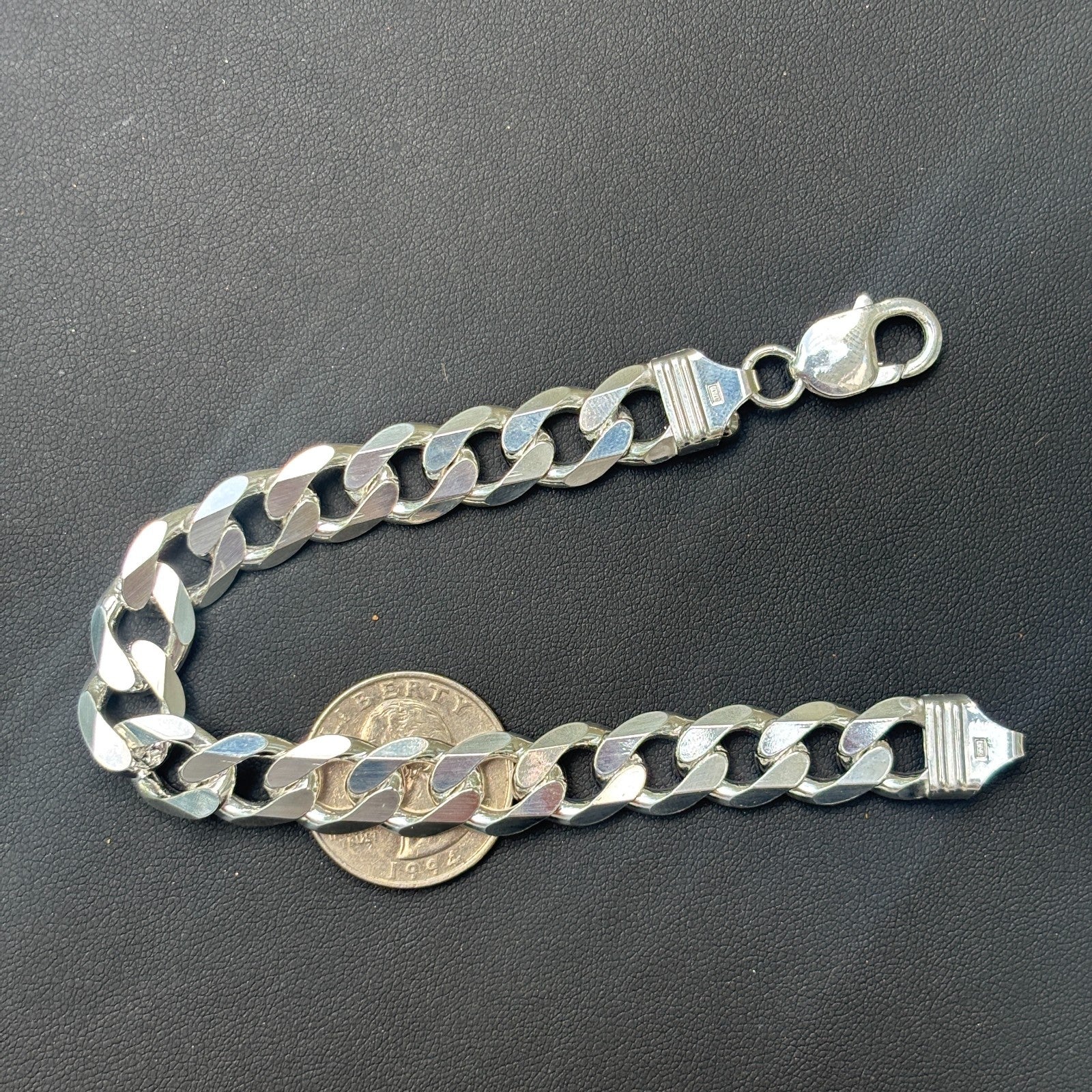 925 Sterling Silver 12mm Curb Bracelet - Image 16