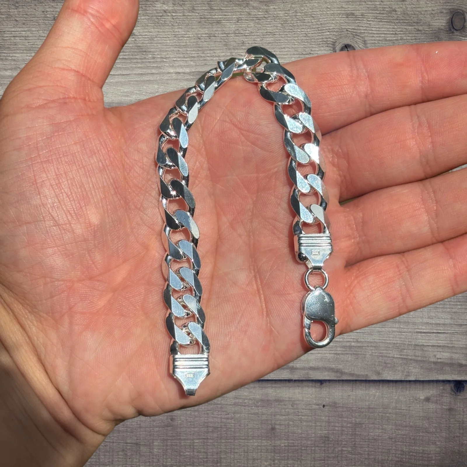 925 Sterling Silver 12mm Curb Bracelet - Image 4