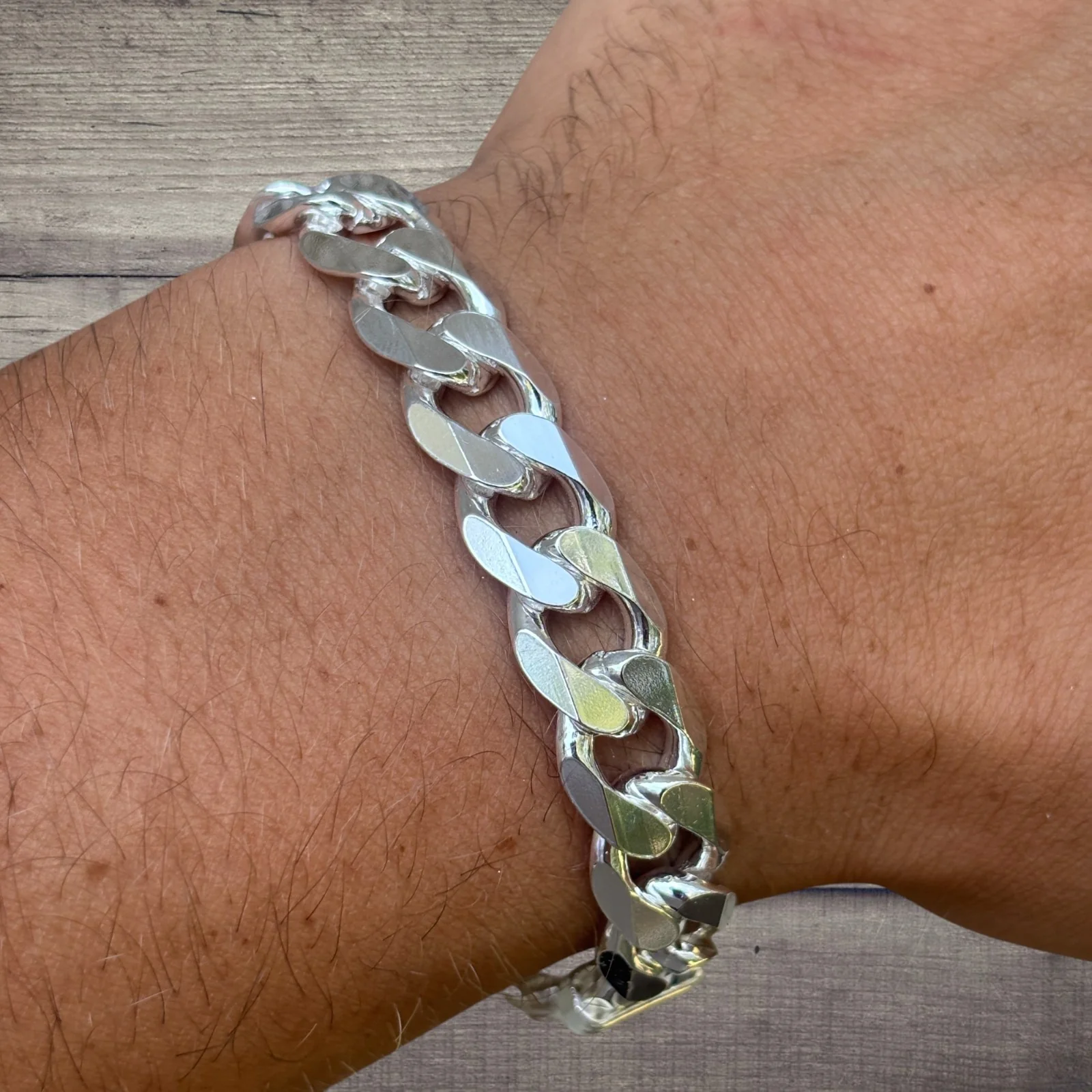 925 Sterling Silver 12mm Curb Bracelet - Image 6