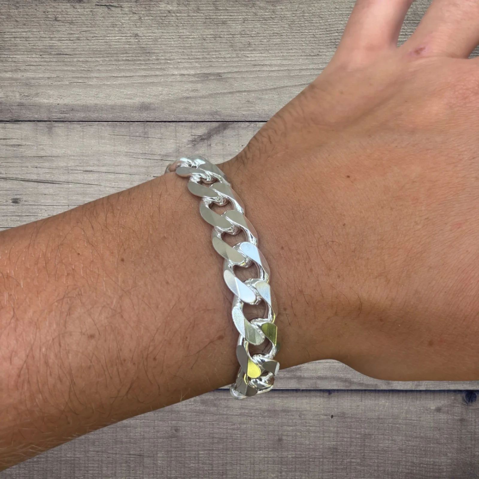 925 Sterling Silver 12mm Curb Bracelet - Image 9