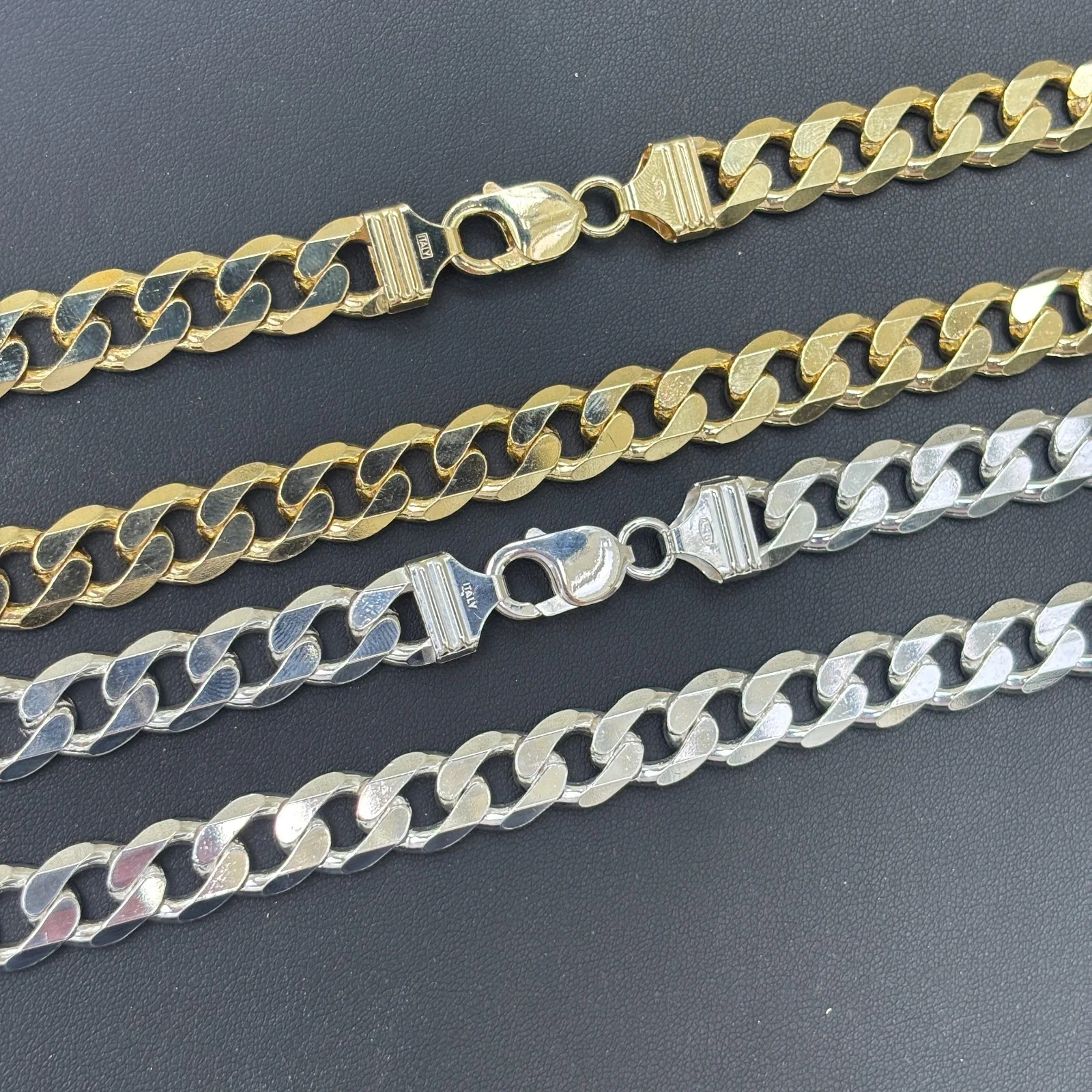 925 Sterling Silver 12mm Curb Chain Necklace - Image 3