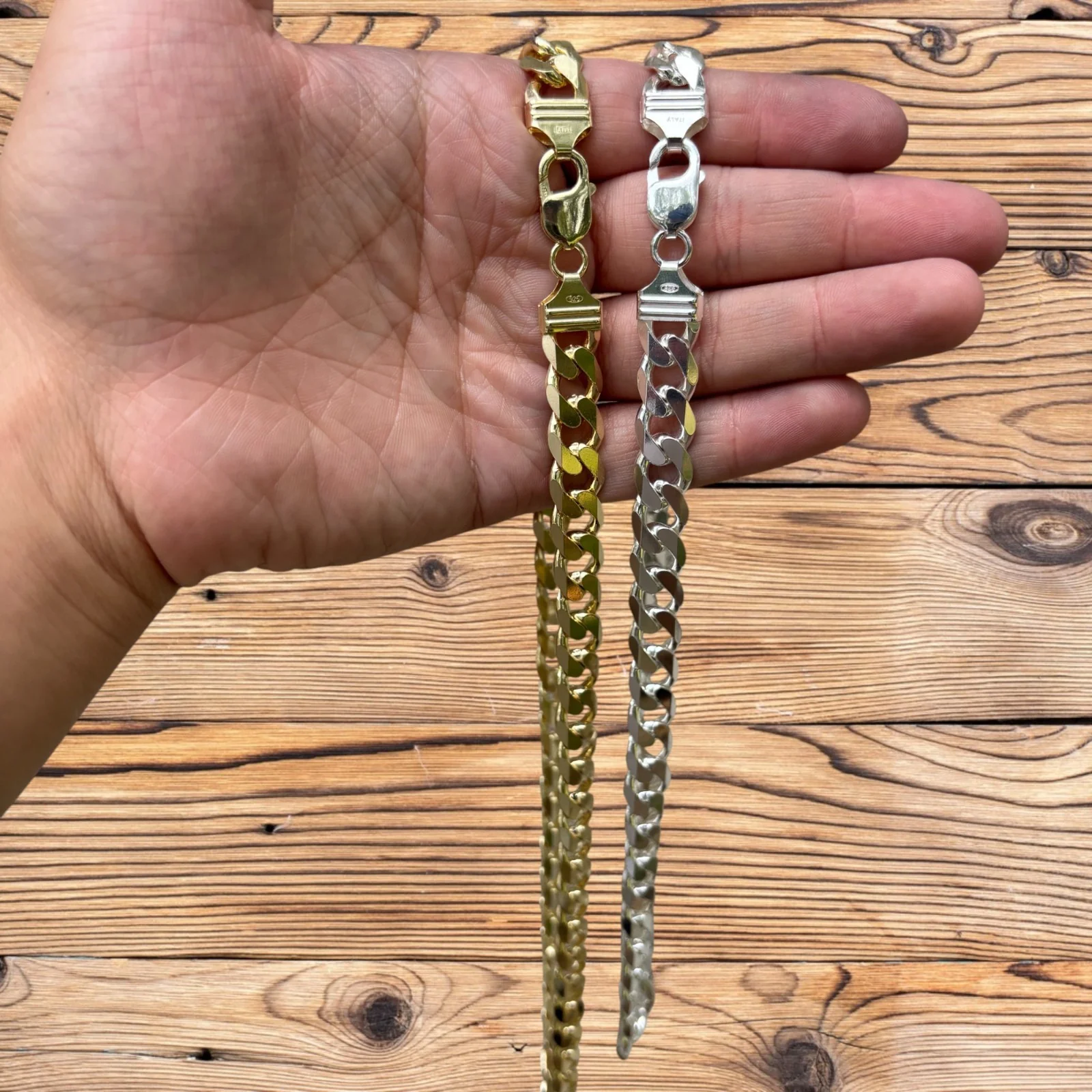 925 Sterling Silver 12mm Curb Chain Necklace - Image 4