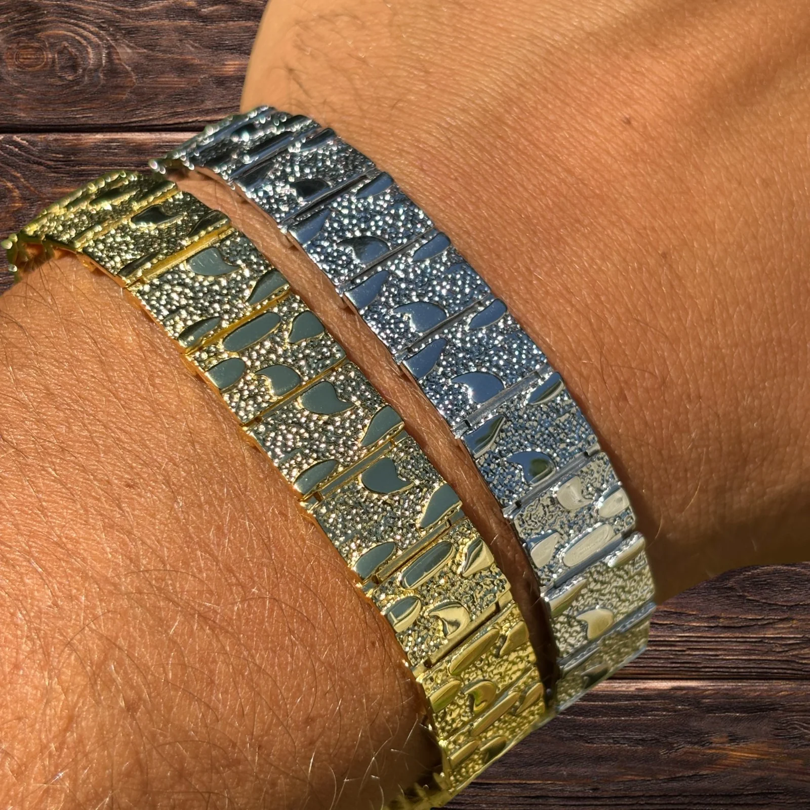 925 Sterling Silver 12mm Custom Nugget Link Bracelet - Image 3