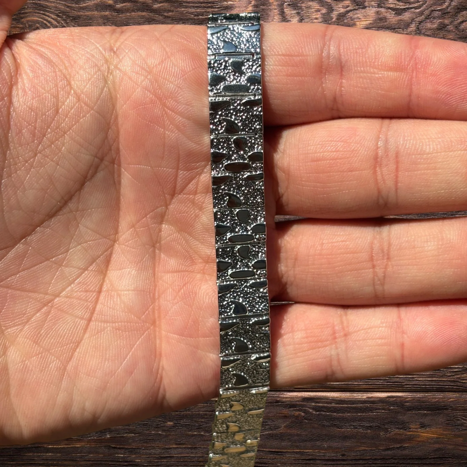 925 Sterling Silver 12mm Custom Nugget Link Bracelet - Image 4