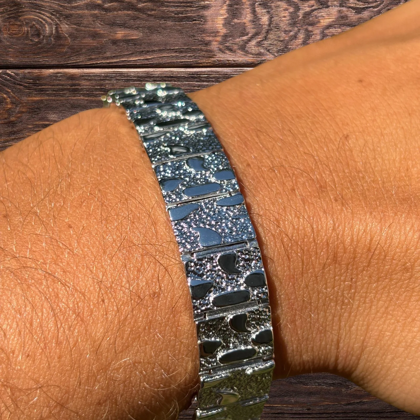 925 Sterling Silver 12mm Custom Nugget Link Bracelet - Image 9