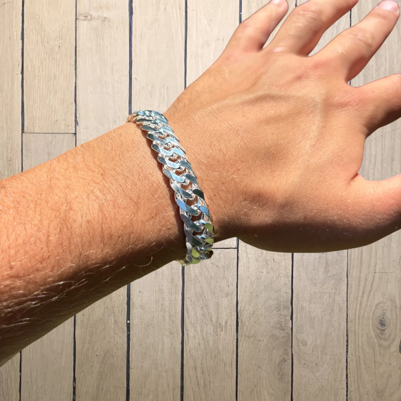 925 Sterling Silver 12mm Double Curb Bracelet - Image 11