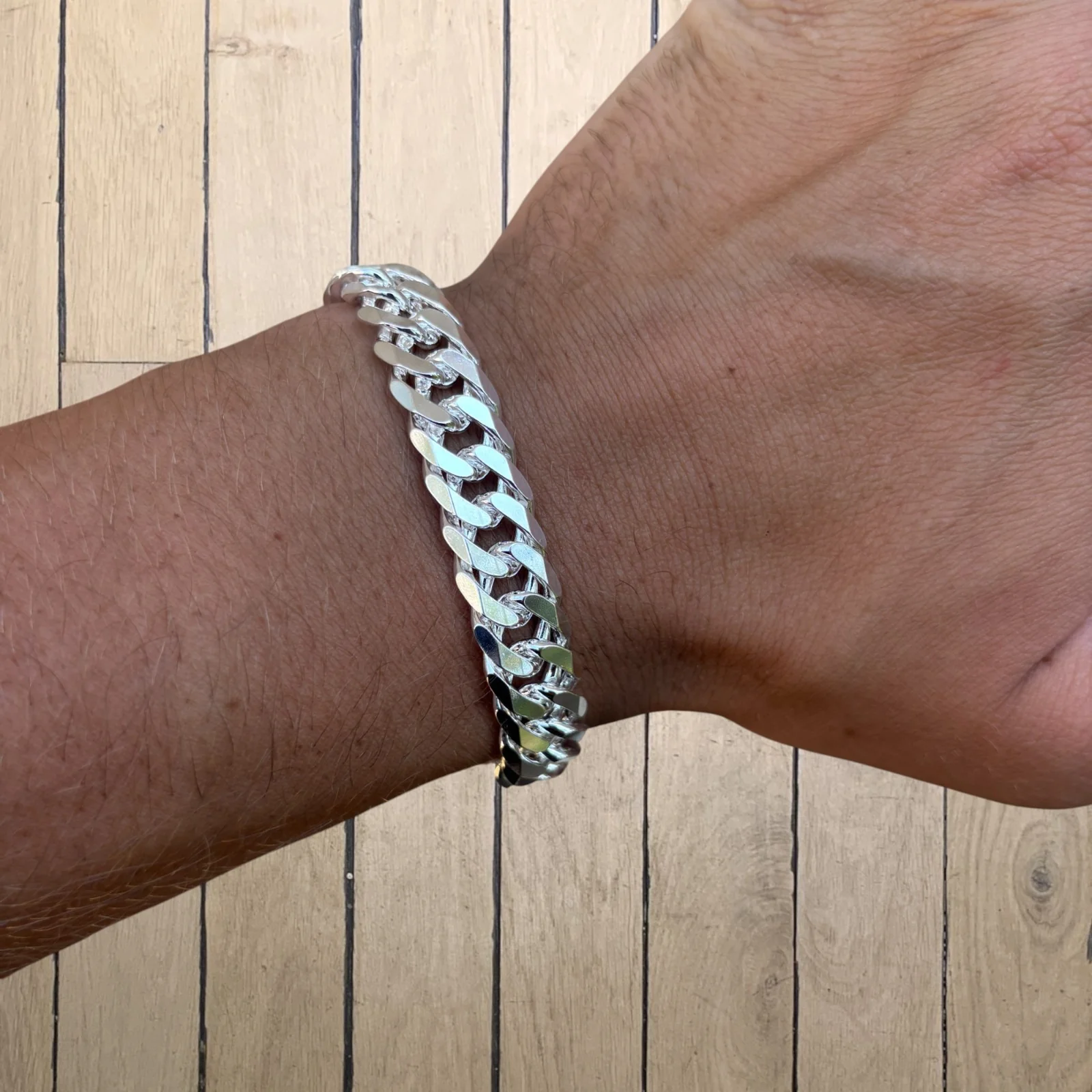 925 Sterling Silver 12mm Double Curb Bracelet - Image 12