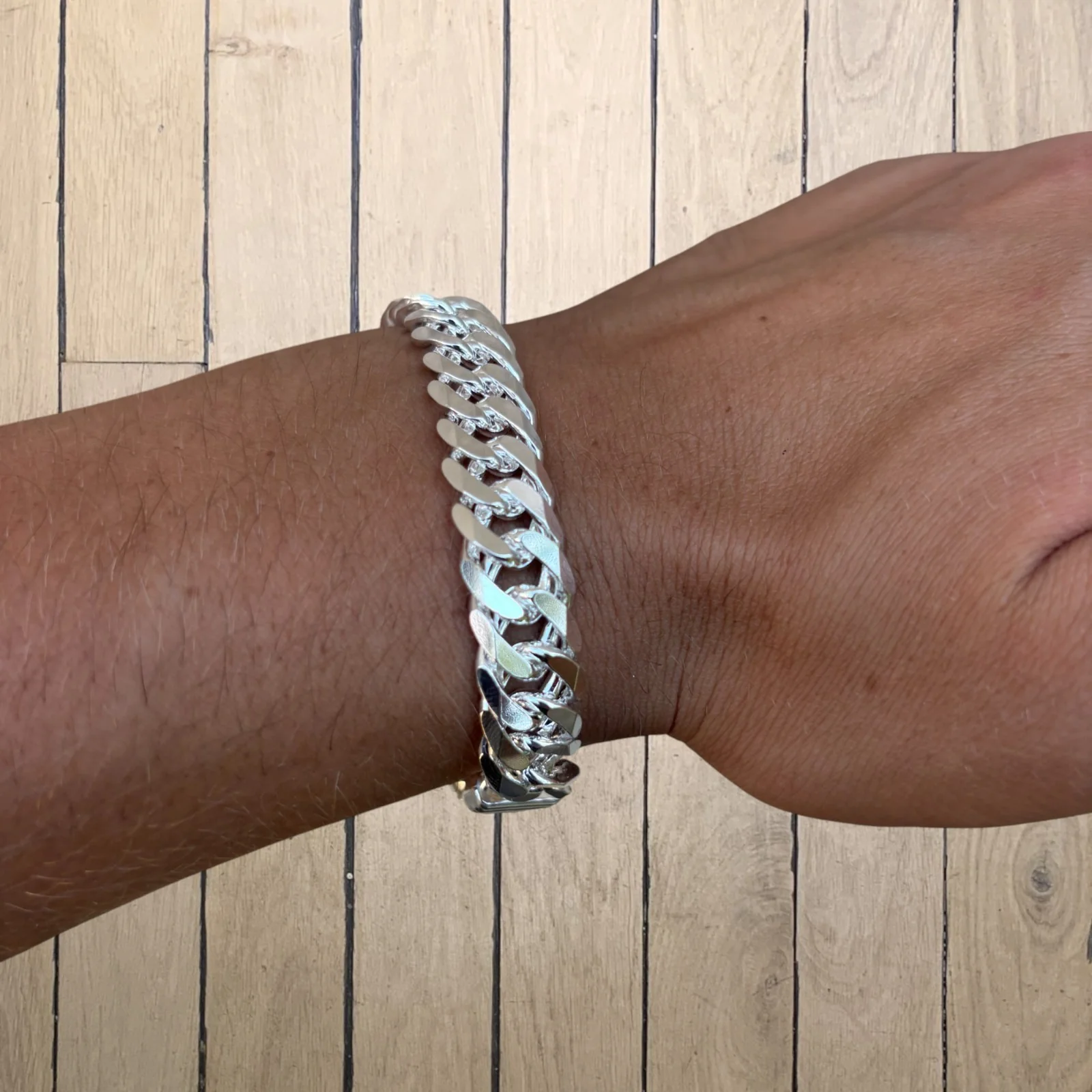 925 Sterling Silver 12mm Double Curb Bracelet - Image 13