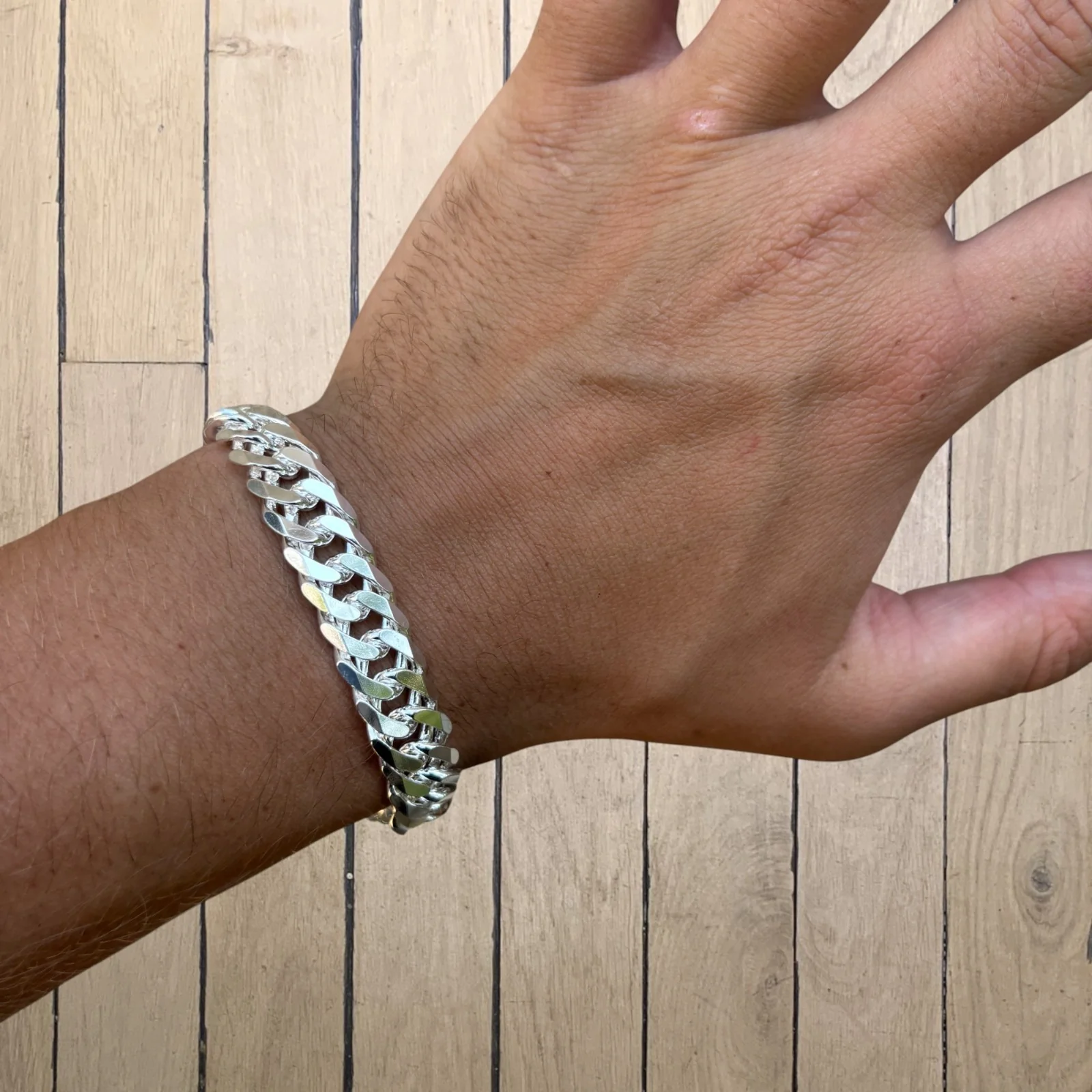 925 Sterling Silver 12mm Double Curb Bracelet - Image 14