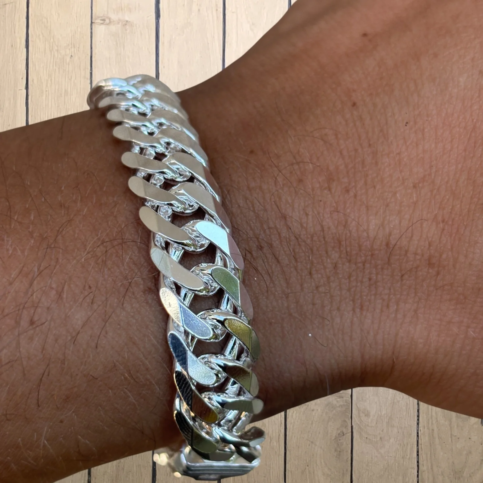 925 Sterling Silver 12mm Double Curb Bracelet - Image 15