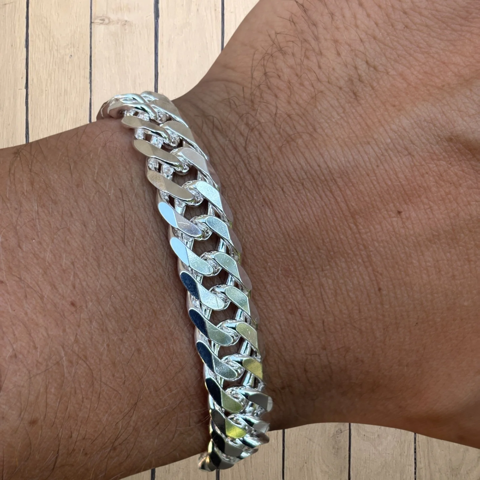 925 Sterling Silver 12mm Double Curb Bracelet - Image 16