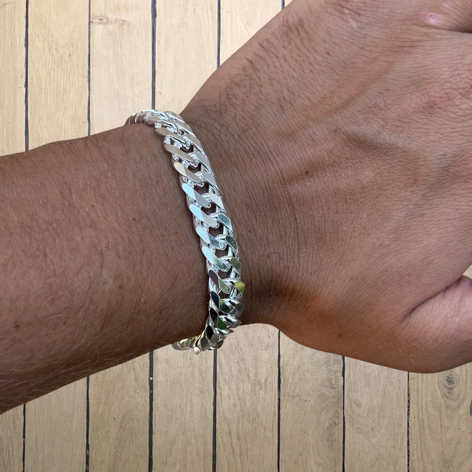 925 Sterling Silver 12mm Double Curb Bracelet - Image 18
