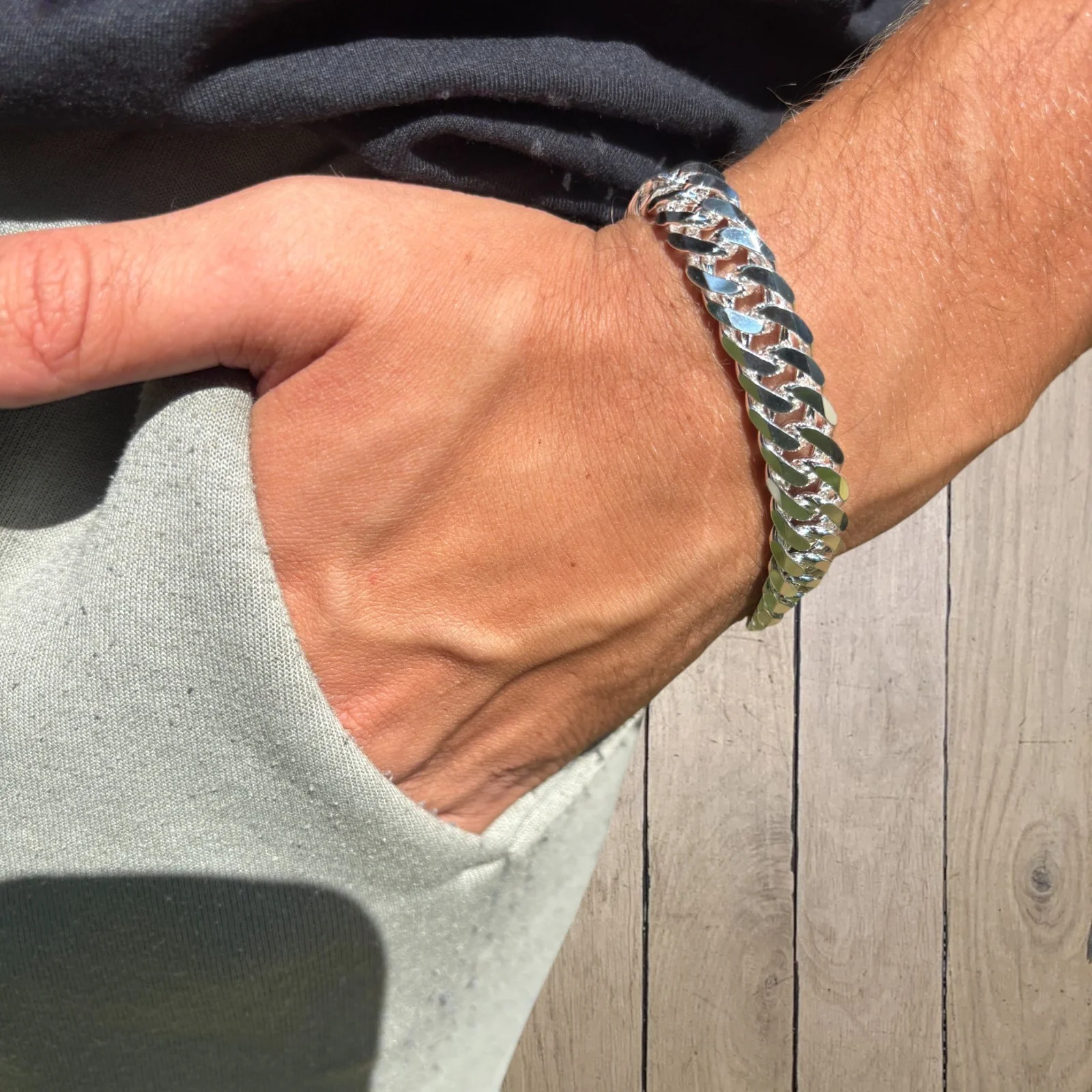 925 Sterling Silver 12mm Double Curb Bracelet - Image 20