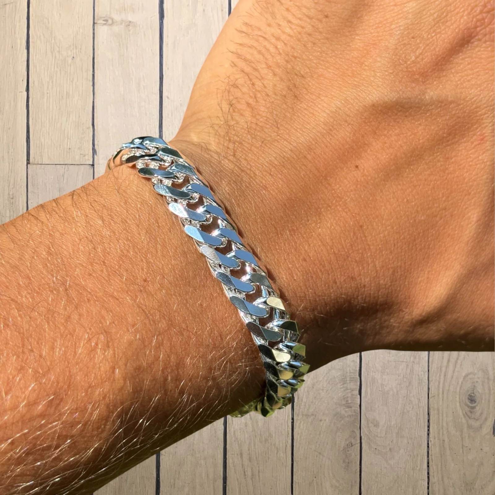 925 Sterling Silver 12mm Double Curb Bracelet - Image 4
