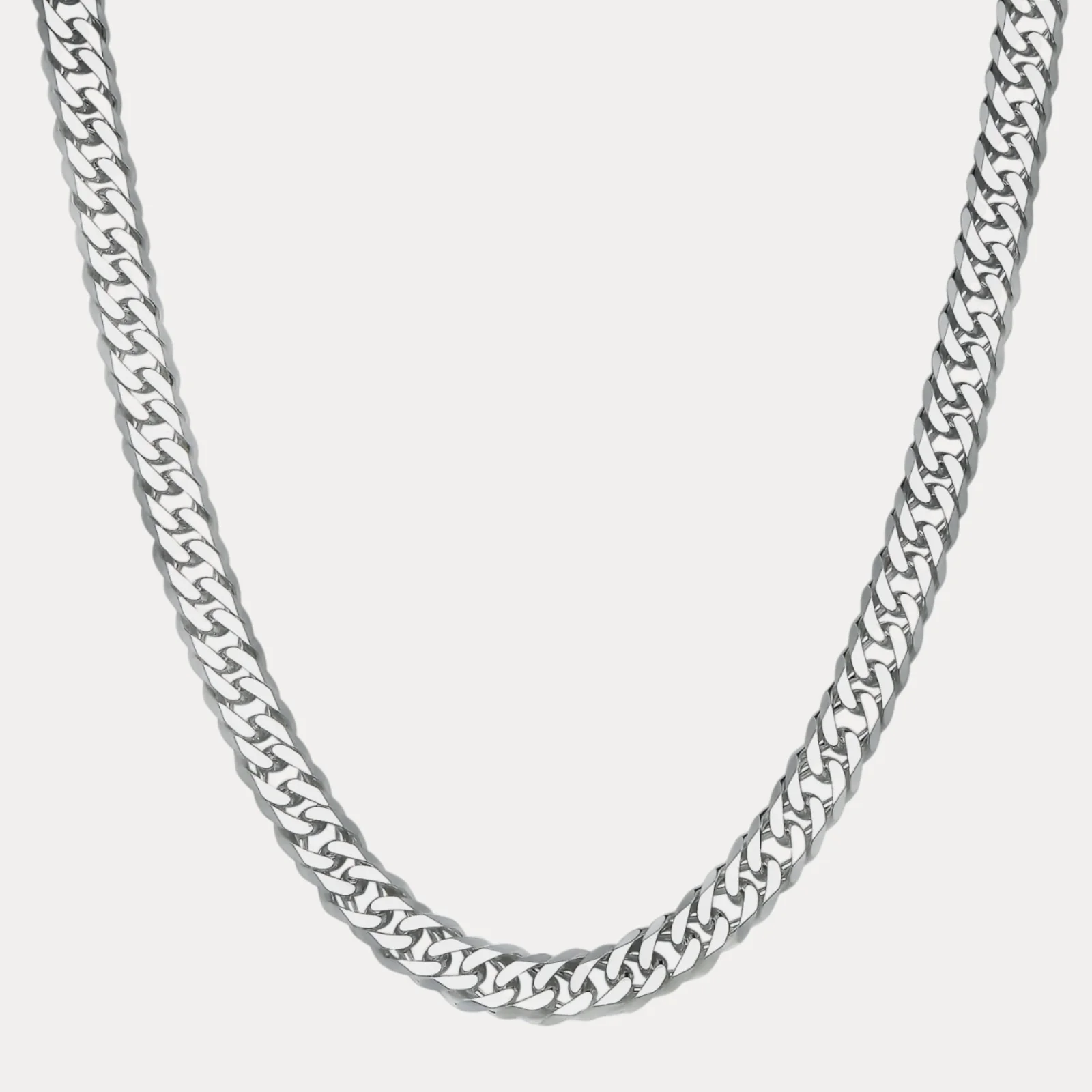 925 Sterling Silver 12mm Double Curb Chain Necklace