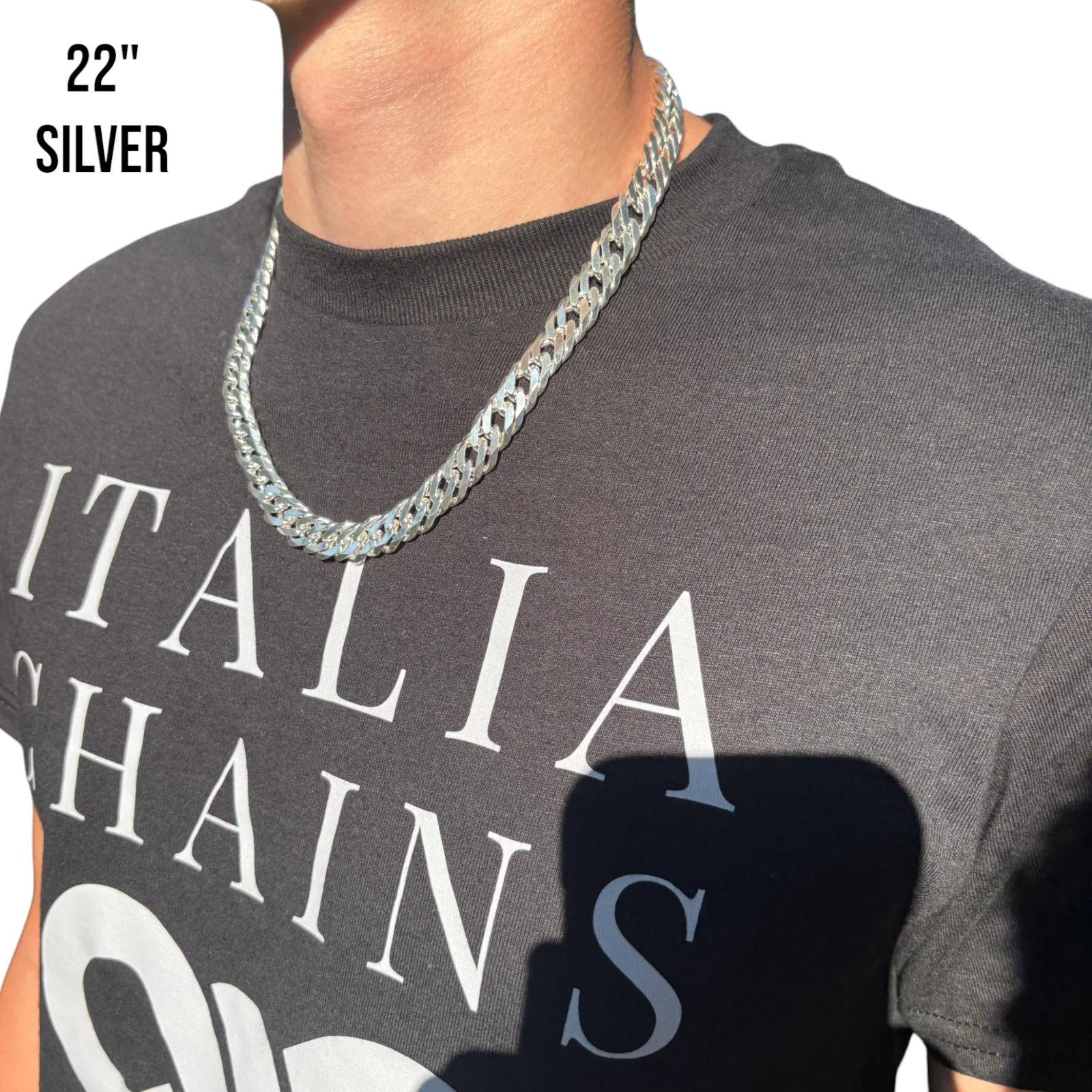 925 Sterling Silver 12mm Double Curb Chain Necklace - Image 12