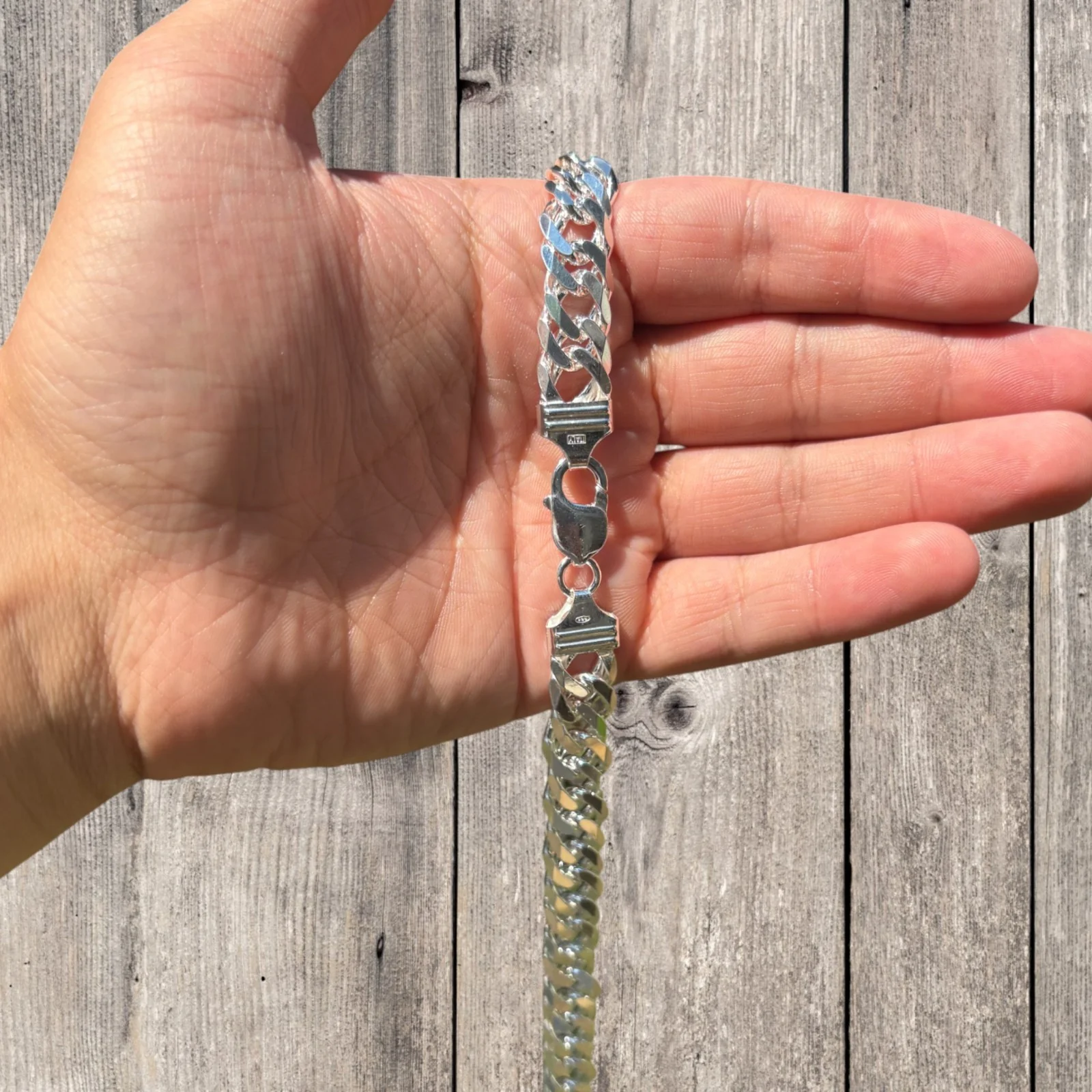 925 Sterling Silver 12mm Double Curb Chain Necklace - Image 5