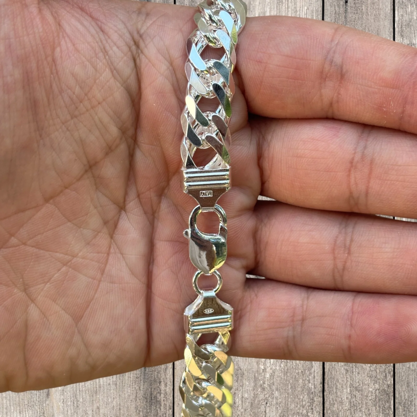 925 Sterling Silver 12mm Double Curb Chain Necklace - Image 6