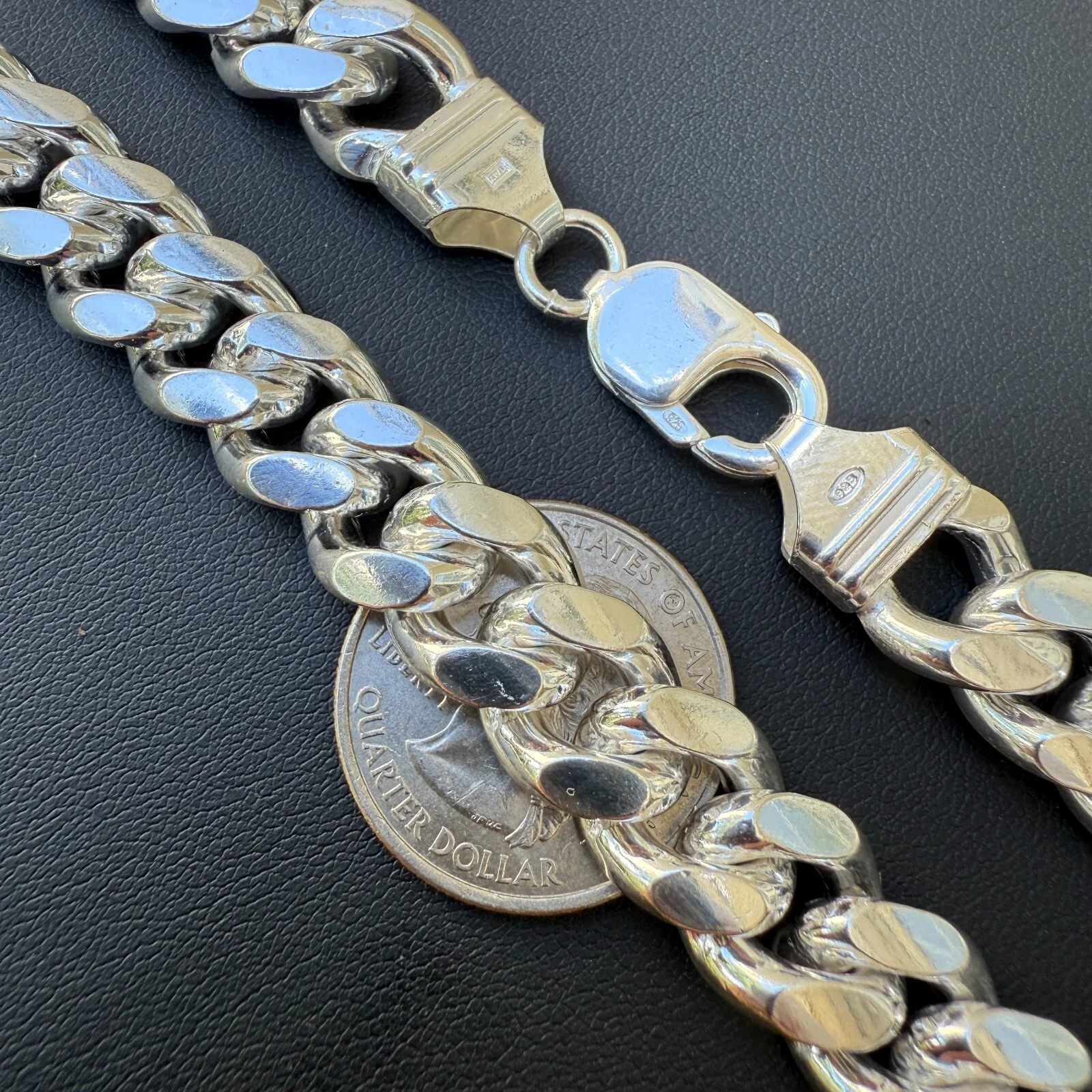 925 Sterling Silver 12mm Miami Cuban Chain Necklace - Image 8