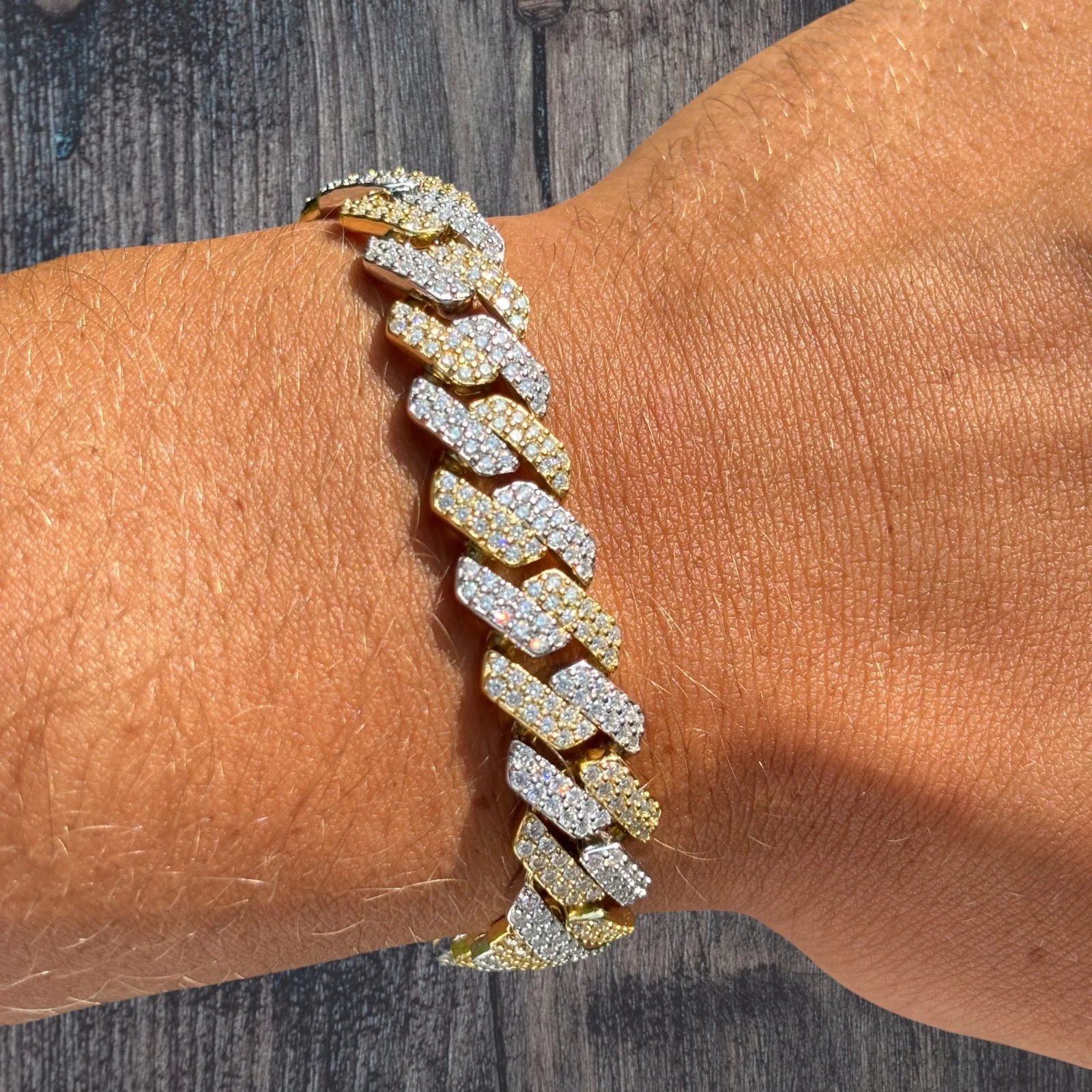 925 Sterling Silver 12mm Moissanite Cuban Prong Bracelet - Image 16