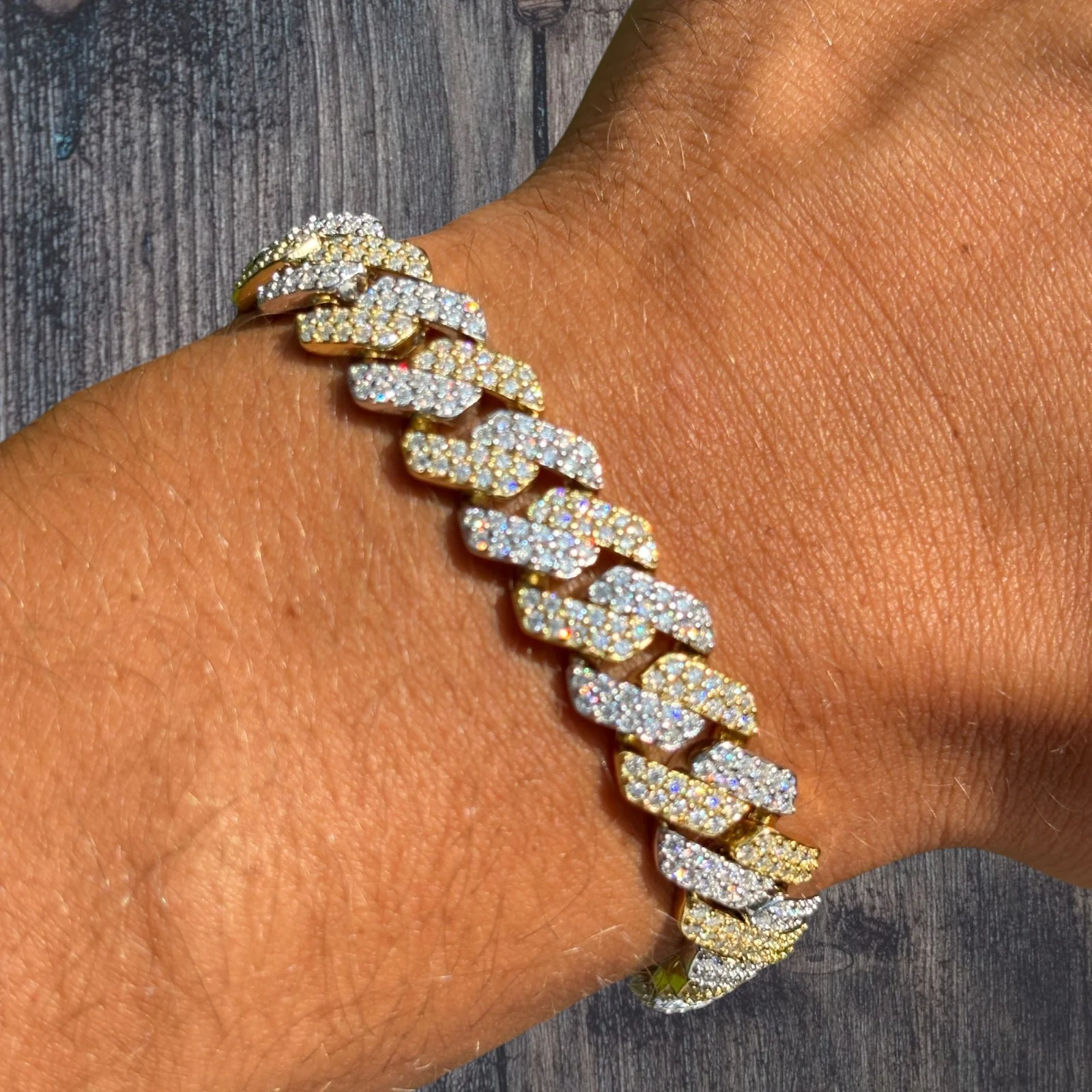 925 Sterling Silver 12mm Moissanite Cuban Prong Bracelet - Image 18