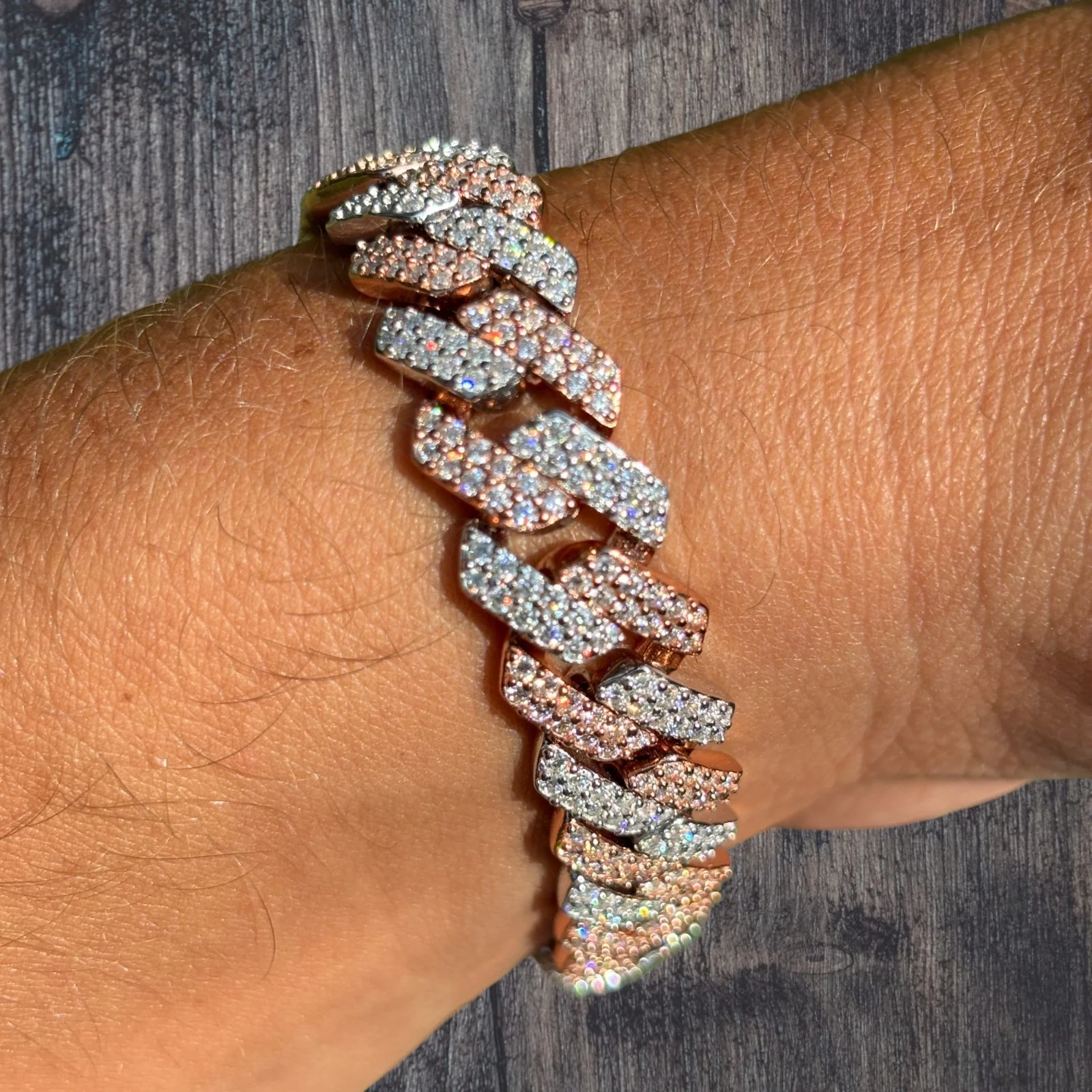 925 Sterling Silver 12mm Moissanite Cuban Prong Bracelet - Image 20