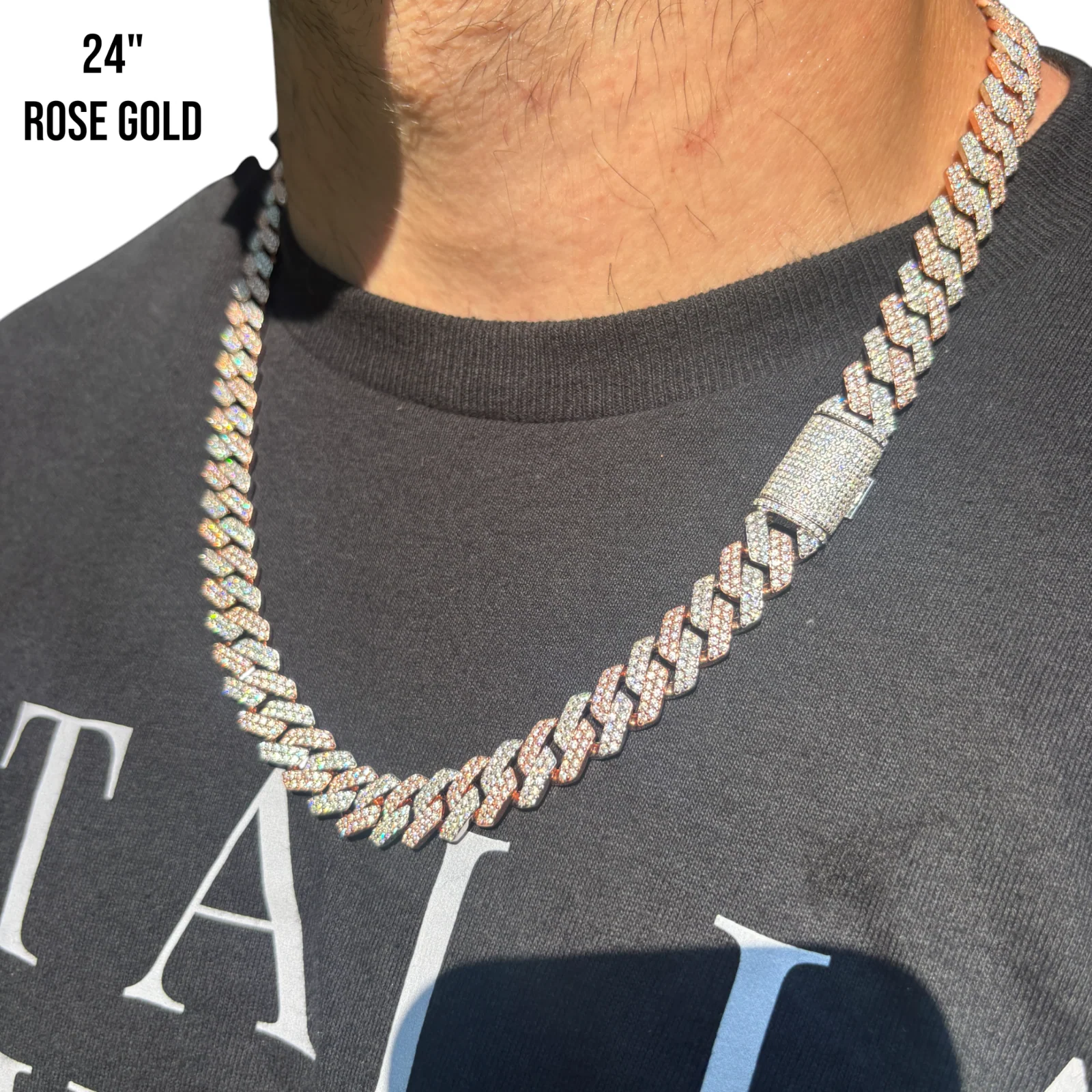 925 Sterling Silver 12mm Moissanite Miami Cuban Prong Chain Necklace - Image 23