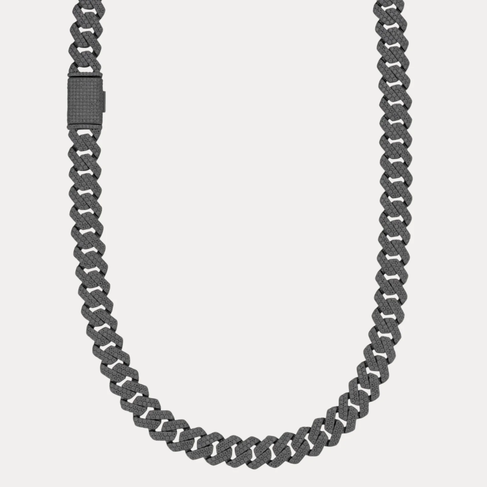 925 Sterling Silver 12mm Moissanite Miami Cuban Prong Chain Necklace - Image 4