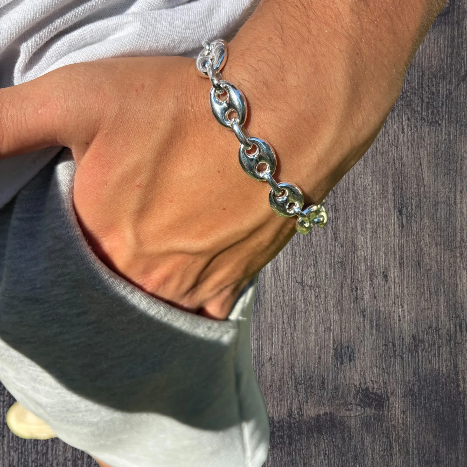 925 Sterling Silver 12mm Puffed Gucci Bracelet - Image 13