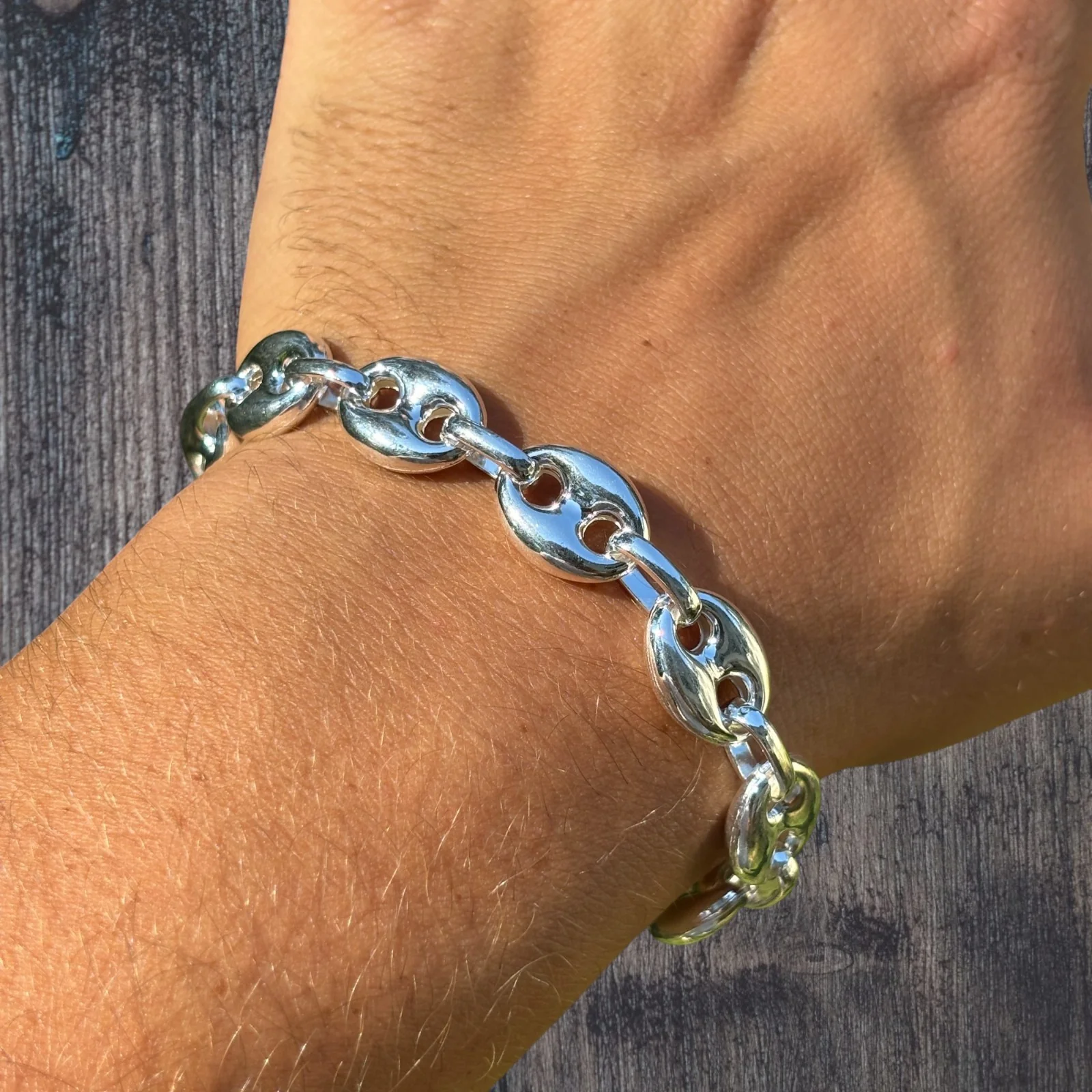 925 Sterling Silver 12mm Puffed Gucci Bracelet - Image 6