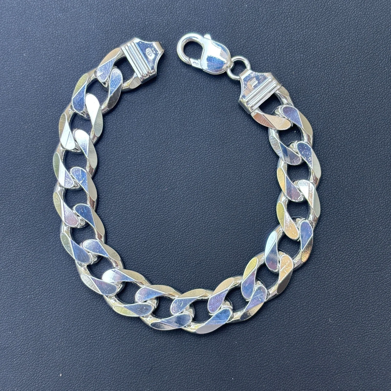 925 Sterling Silver 13.5mm Curb Bracelet - Image 11
