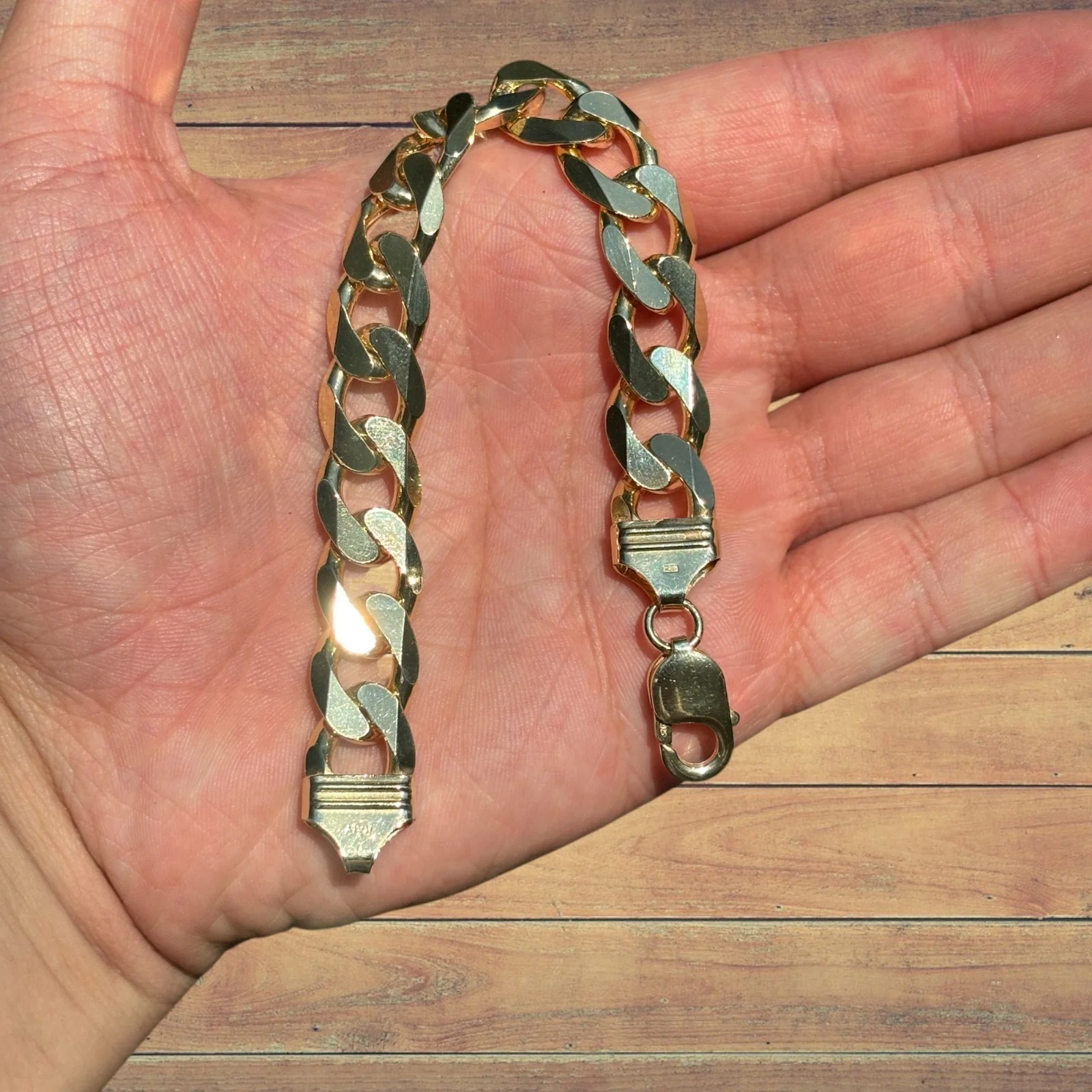 925 Sterling Silver 13.5mm Curb Bracelet - Image 5