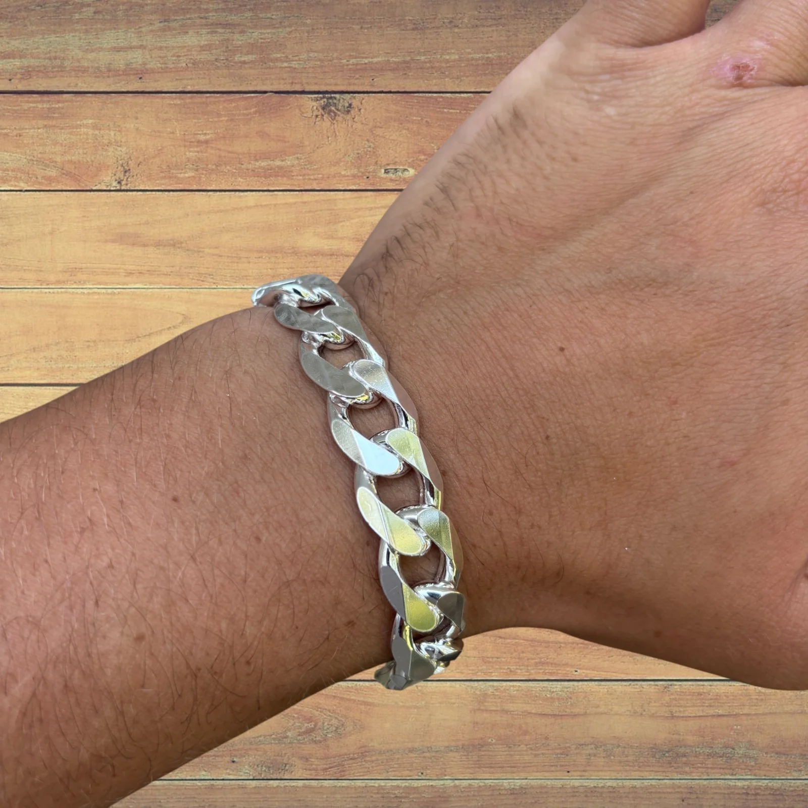 925 Sterling Silver 13.5mm Curb Bracelet - Image 6