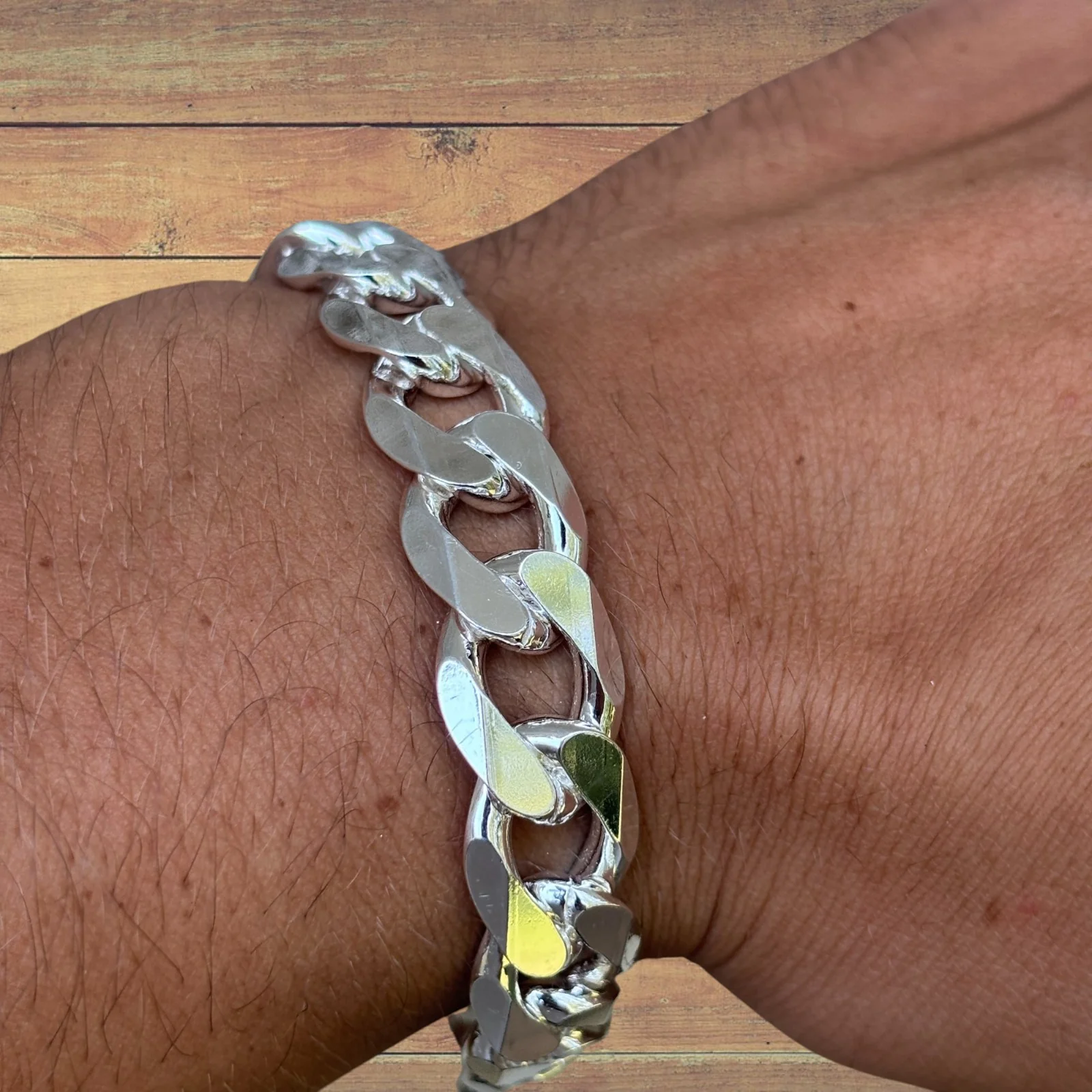 925 Sterling Silver 13.5mm Curb Bracelet - Image 7