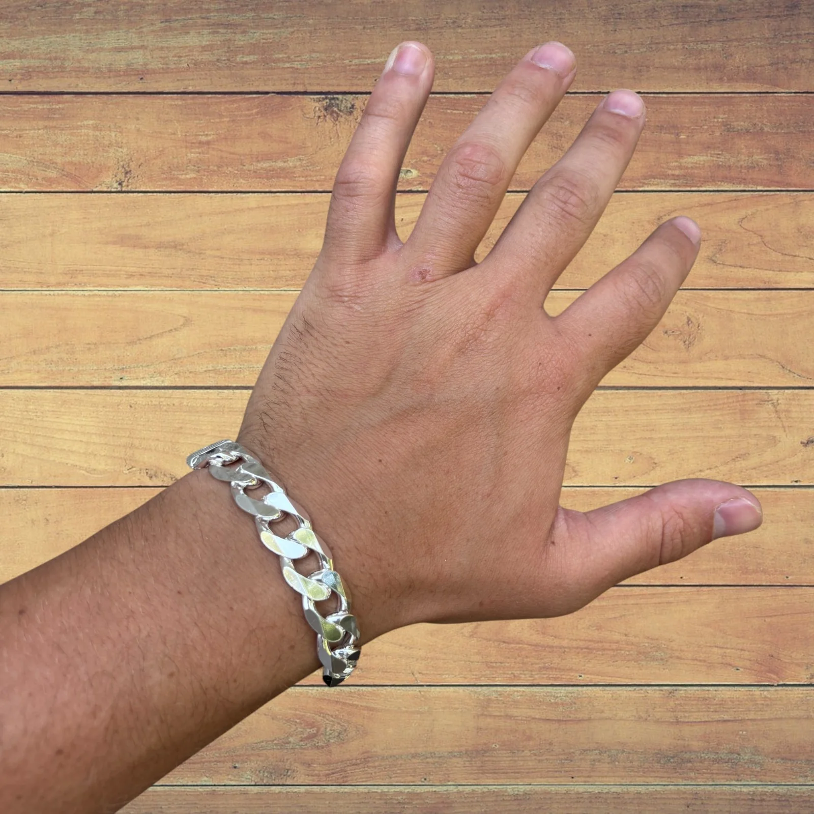 925 Sterling Silver 13.5mm Curb Bracelet - Image 9